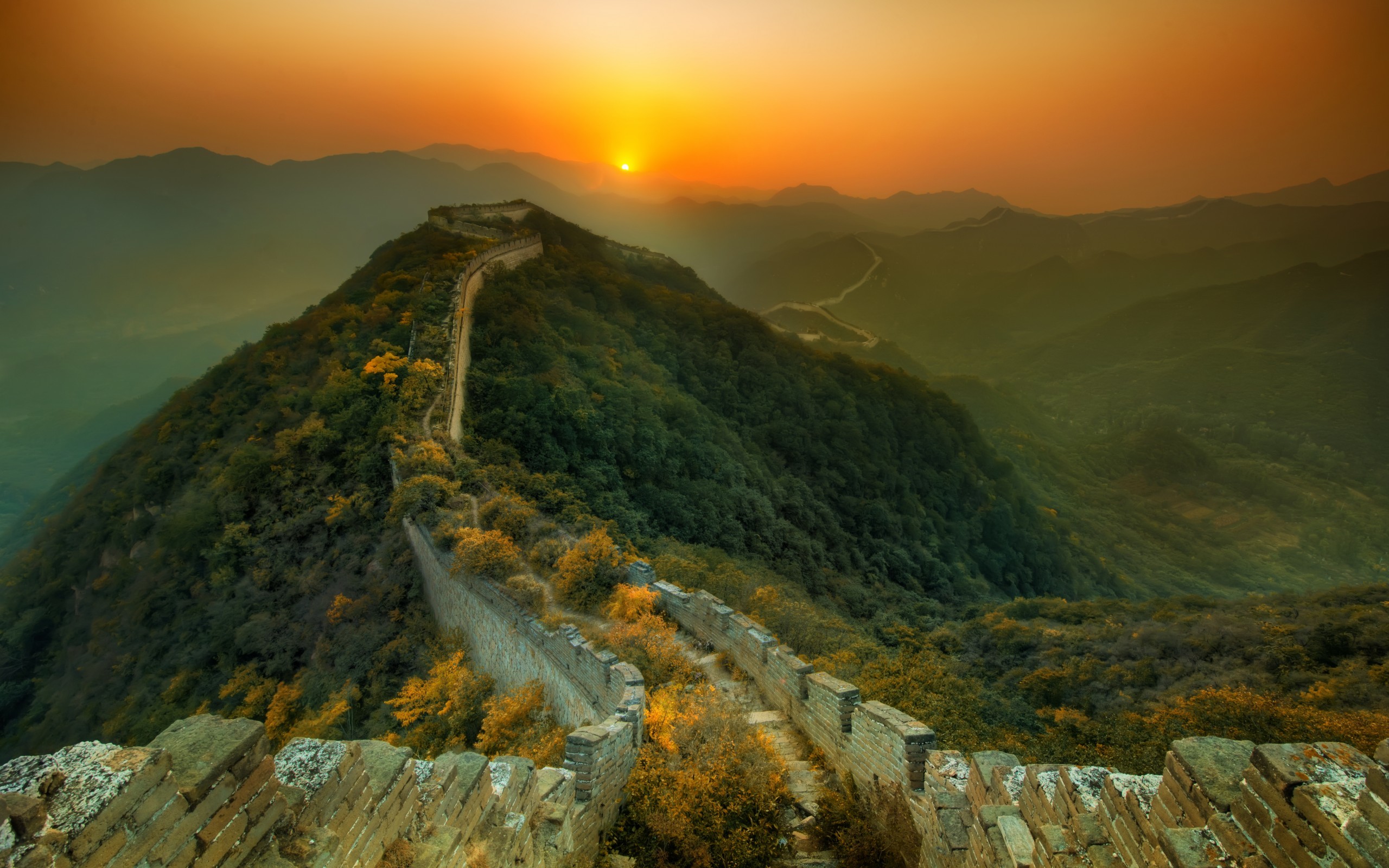 48695 скачать обои великая китайская стена, пейзаж, природа - заставки и картинки бесплатно