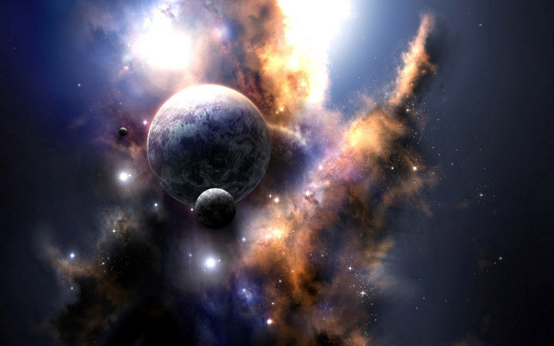 Free download wallpaper Universe, Explosion, Handsomely, It's Beautiful, Abstract, Planet on your PC desktop