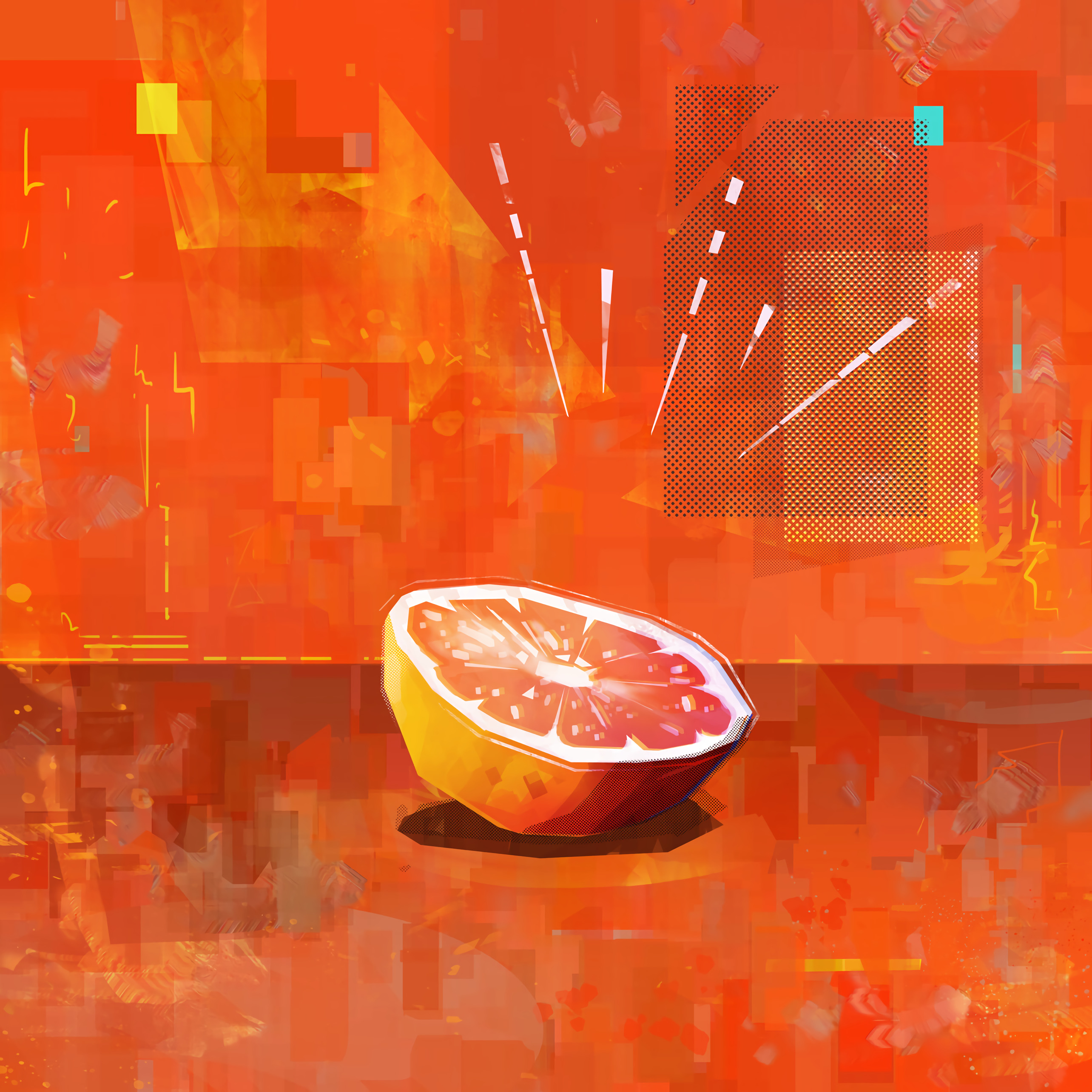 art, orange, lobules, fruit, citrus, slices Full HD