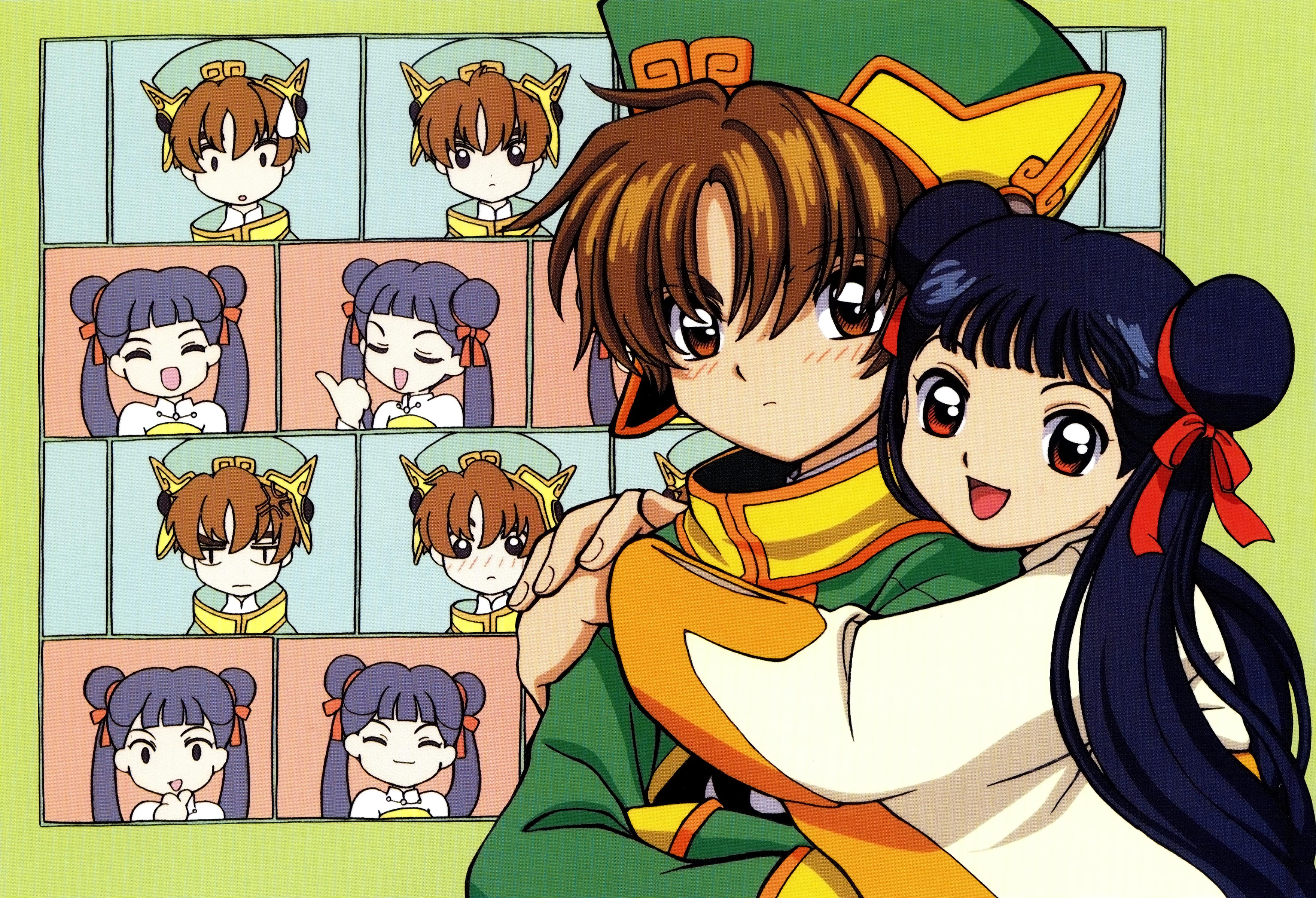 Handy-Wallpaper Animes, Kadokyaputa Sakura, Syaoran Li, Meiling Li kostenlos herunterladen.
