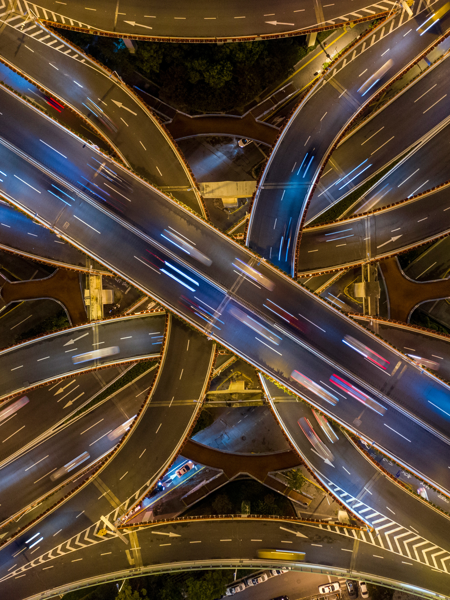 Download mobile wallpaper Road, Highway, Aerial, Man Made for free.
