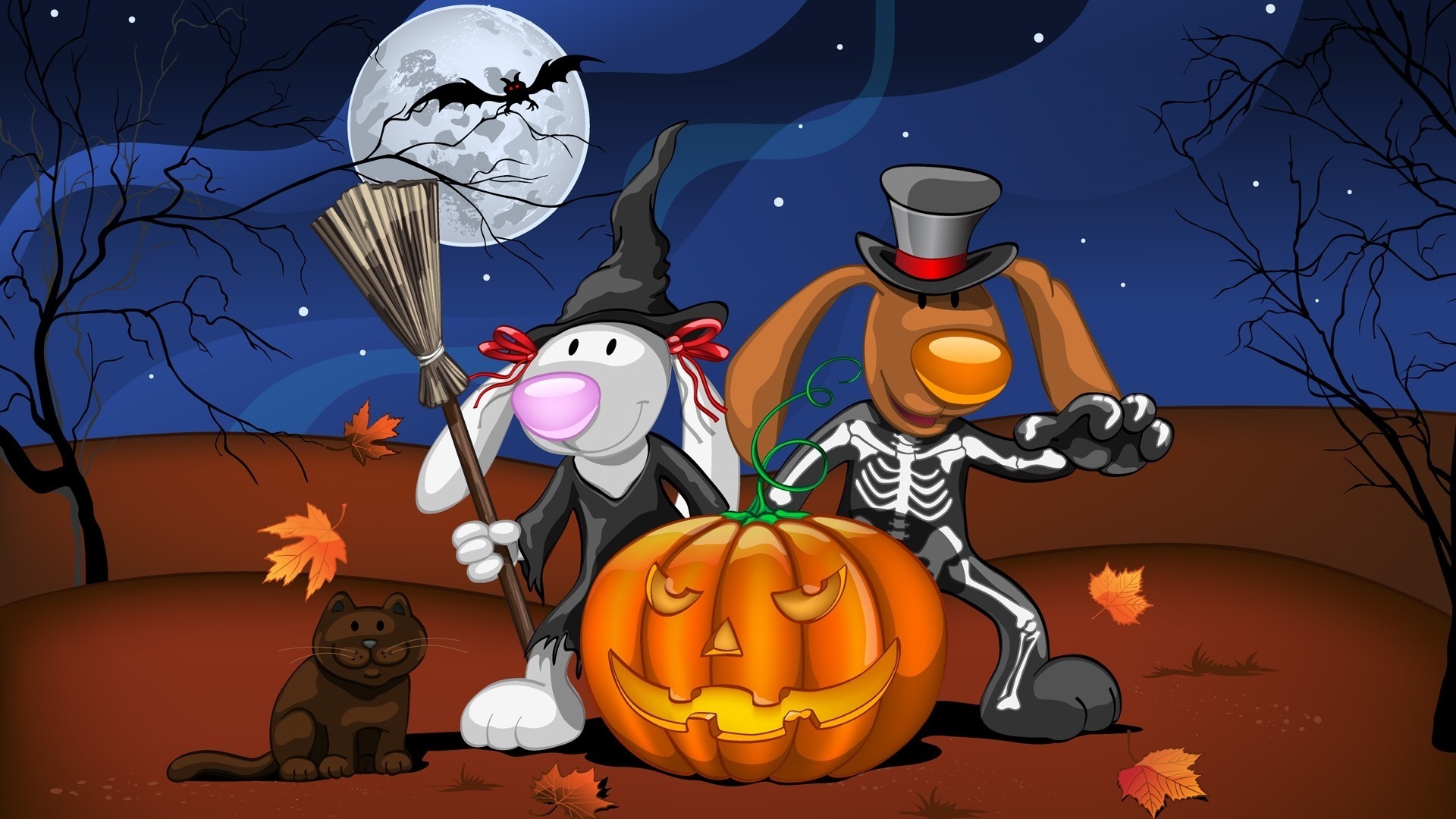 Download mobile wallpaper Cartoon, Halloween, Pumpkin, Holiday for free.