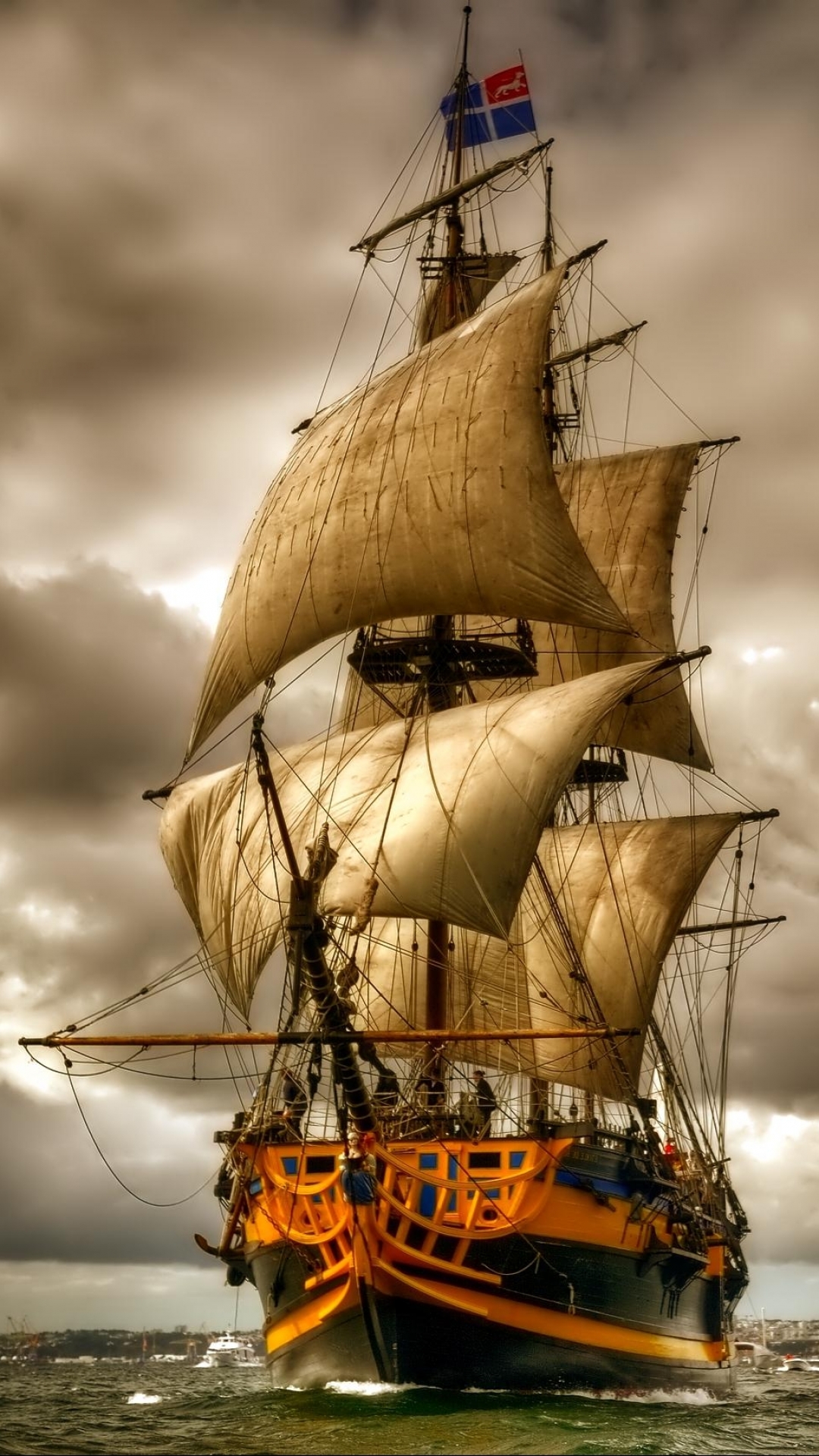 Download mobile wallpaper Sky, Boat, Ship, Cloud, Vehicle, Sailing, Vehicles, Sailing Ship for free.