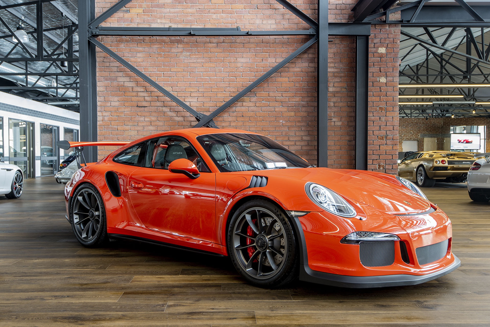 Laden Sie das Porsche, Porsche 911, Autos, Porsche 911 Gt3, Fahrzeuge, Orangefarbenes Auto-Bild kostenlos auf Ihren PC-Desktop herunter