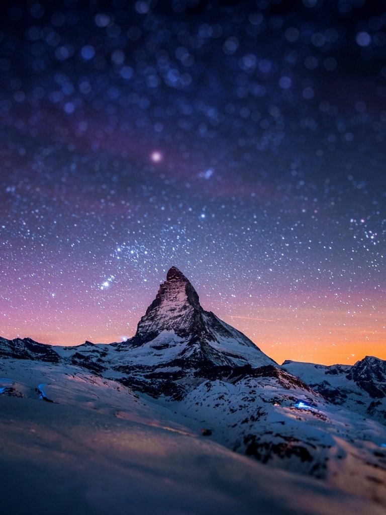 Baixar papel de parede para celular de Céu, Montanhas, Montanha, Céu Estrelado, Suíça, Matterhorn, Terra/natureza gratuito.