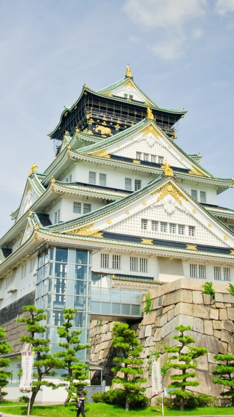 Скачать картинку Замки, Япония, Осака, Сделано Человеком, Осакский Замок в телефон бесплатно.
