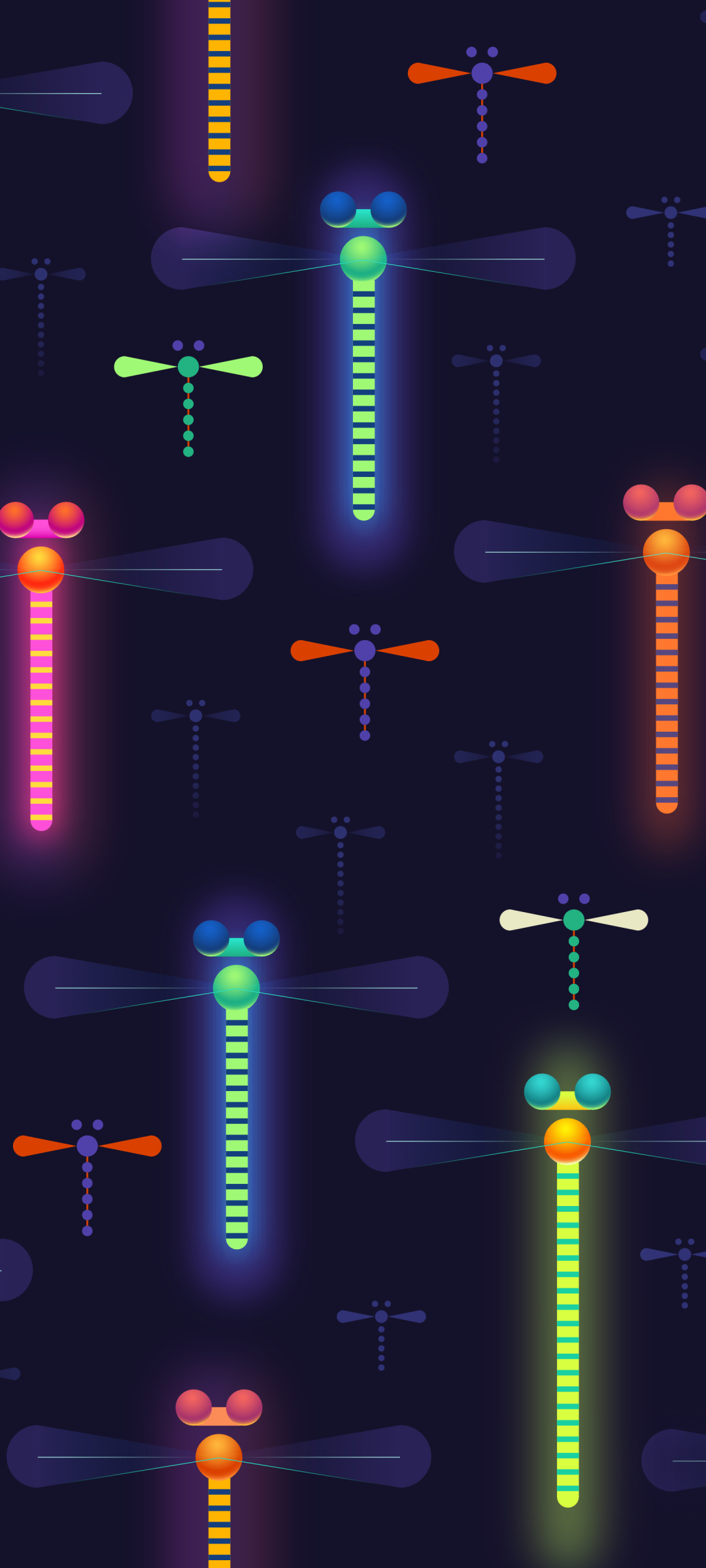 Download mobile wallpaper Neon, Artistic, Dragonfly for free.