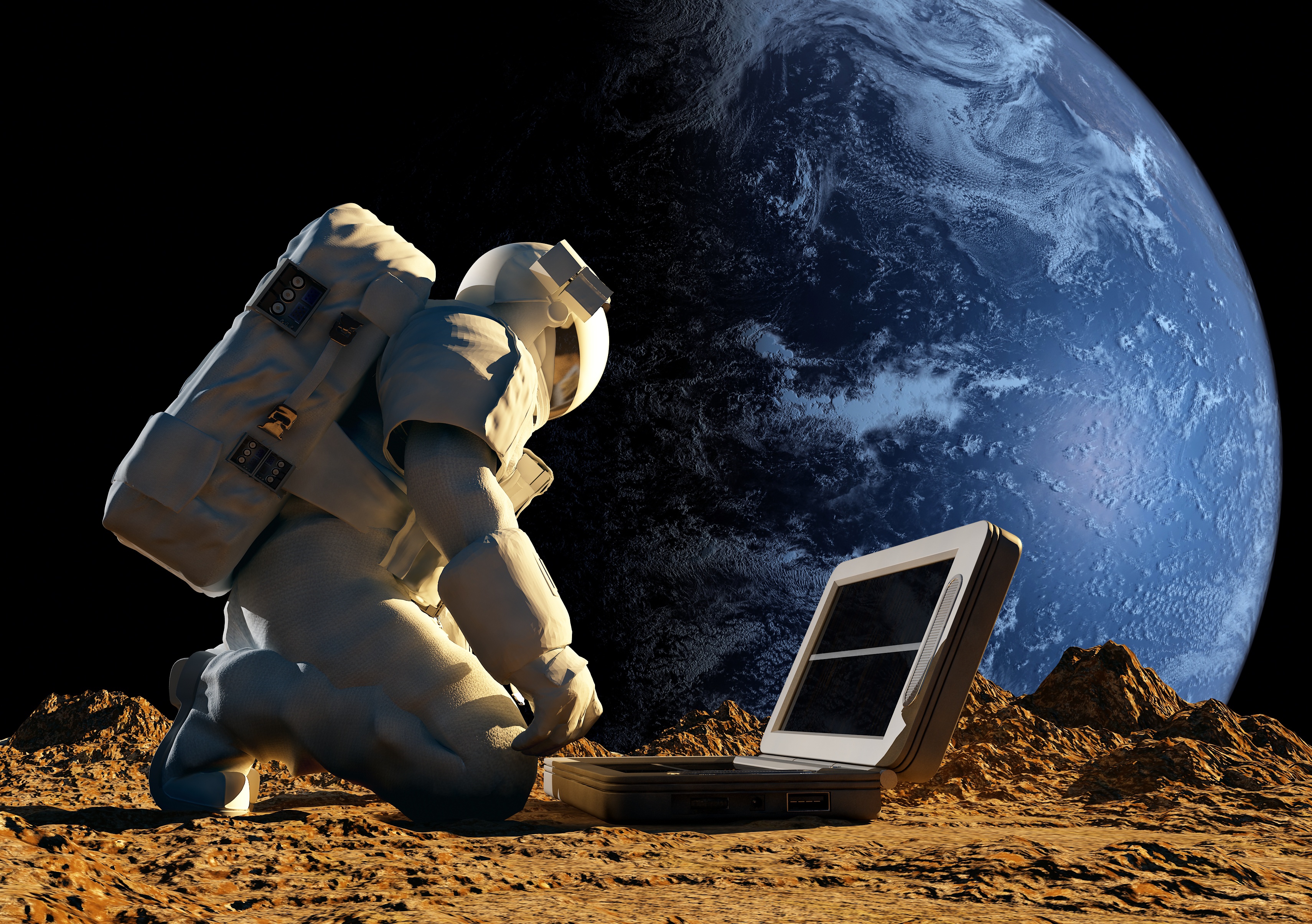 Скачать картинку Космос, Звезды, Астронавт, Научная Фантастика в телефон бесплатно.