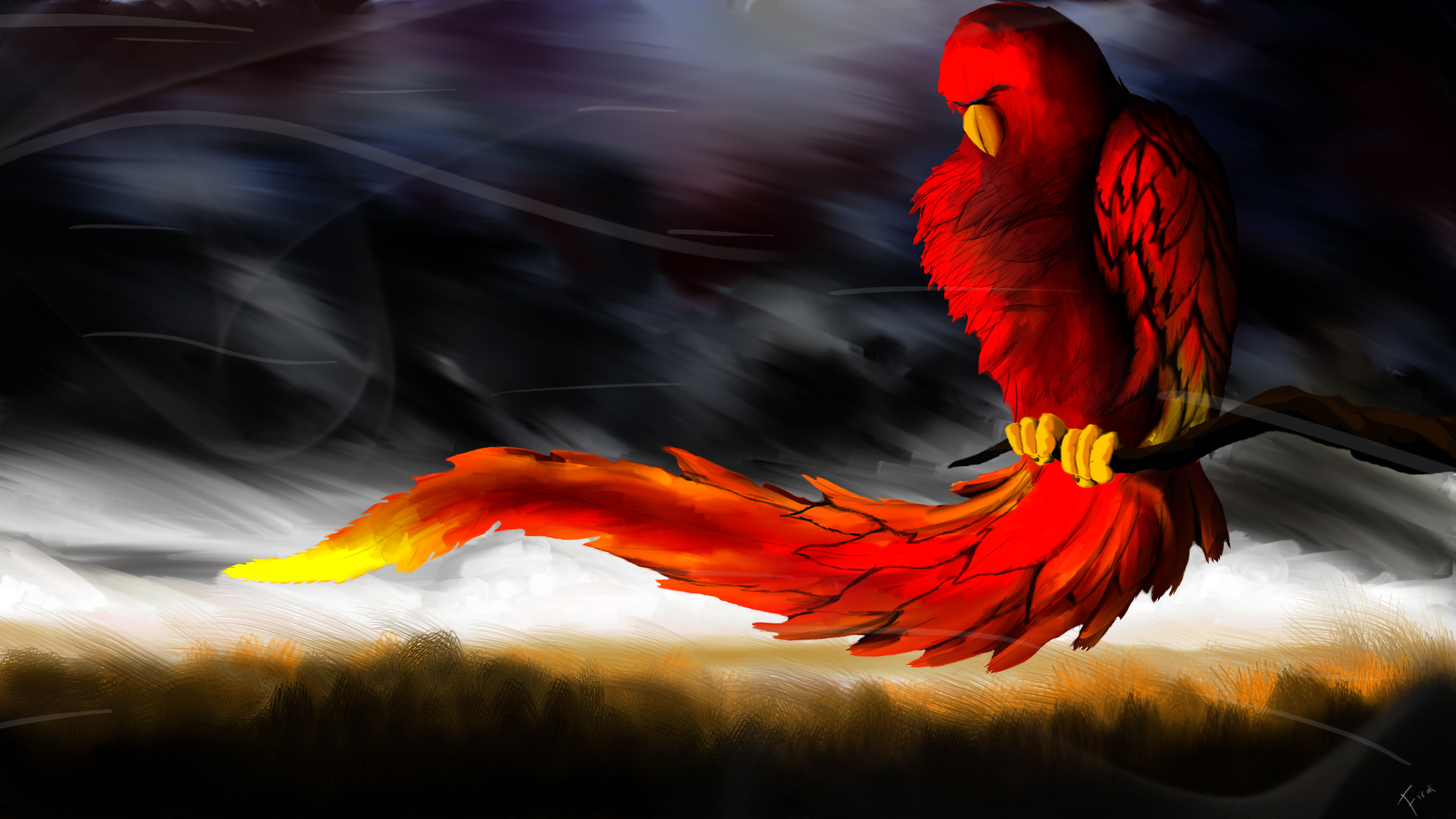 Download mobile wallpaper Bird, Animal, Artistic for free.