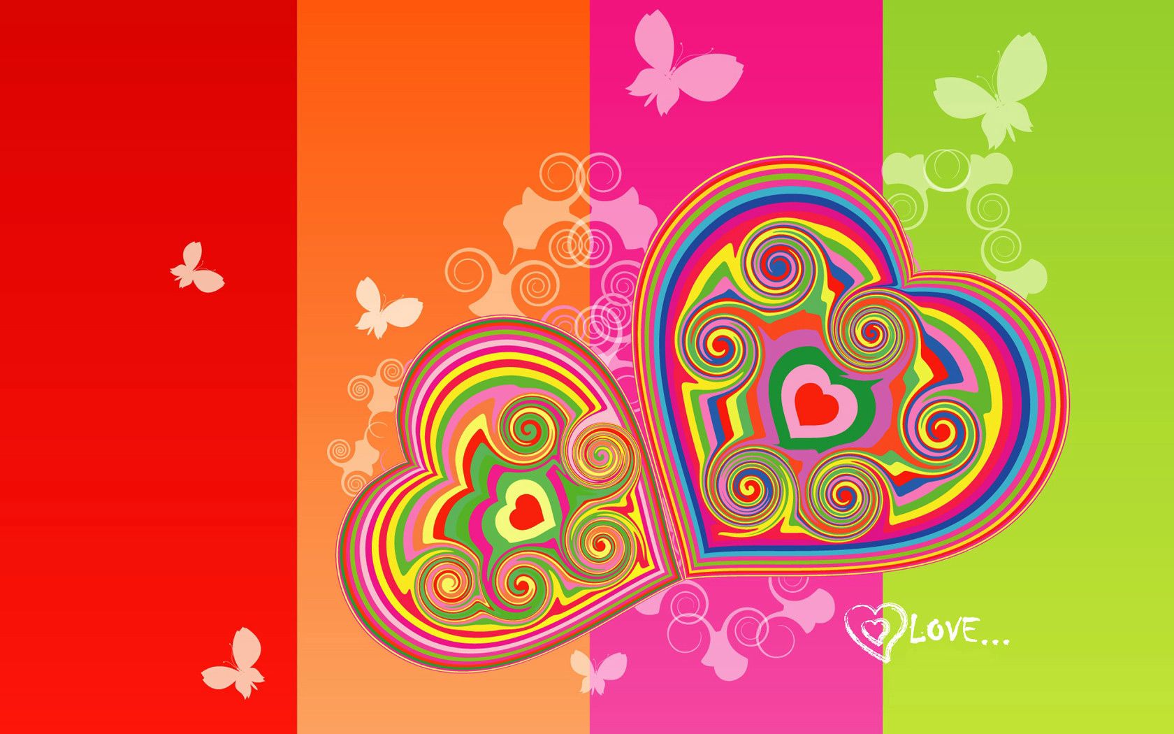 Download mobile wallpaper Streaks, Multicolored, Motley, Stripes, Hearts, Love for free.