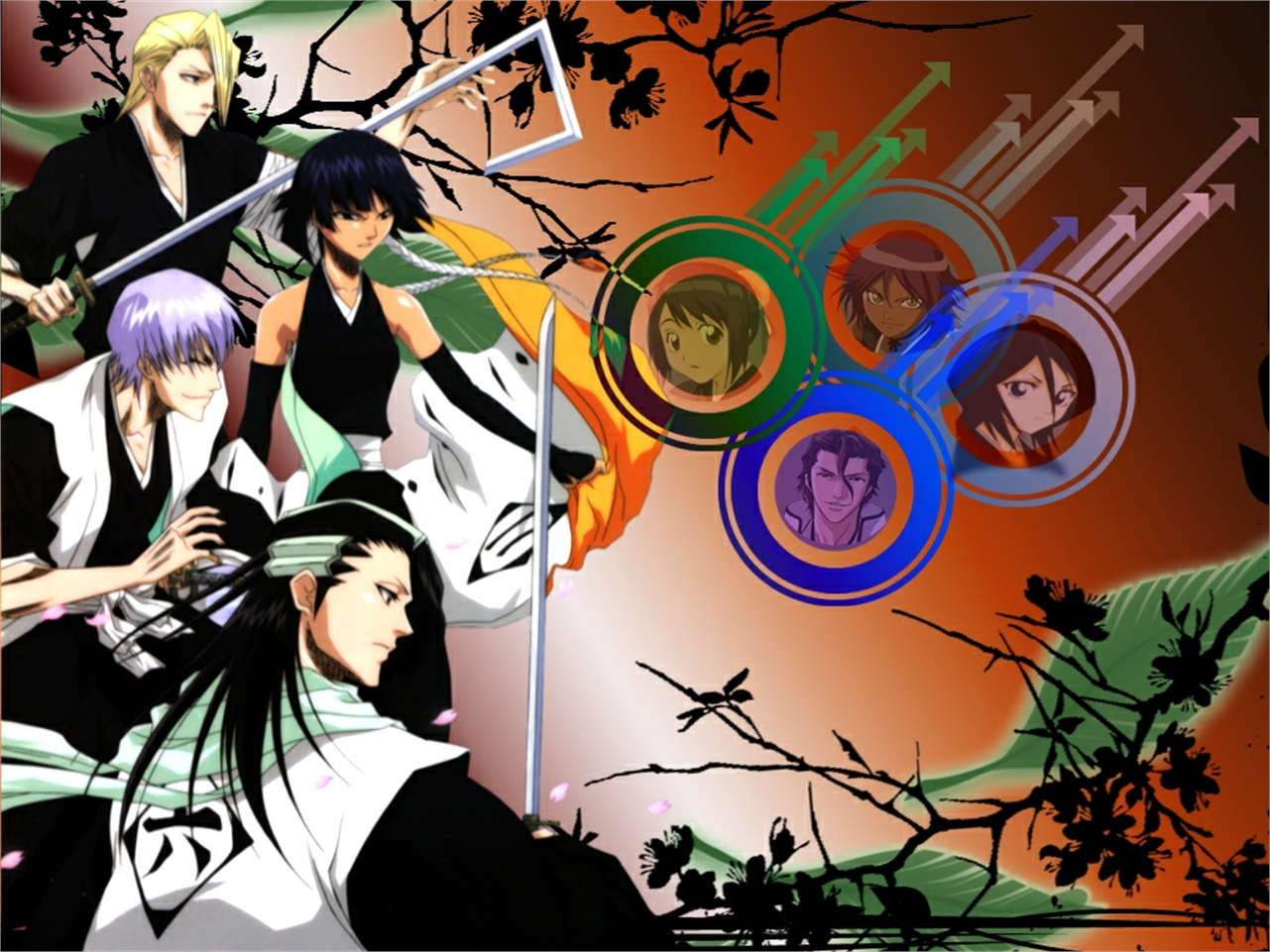 Descarga gratuita de fondo de pantalla para móvil de Animado, Bleach: Burîchi, Byakuya Kuchiki, Soifon (Lejía), Ginebra Ichimaru, Izuru Kira.
