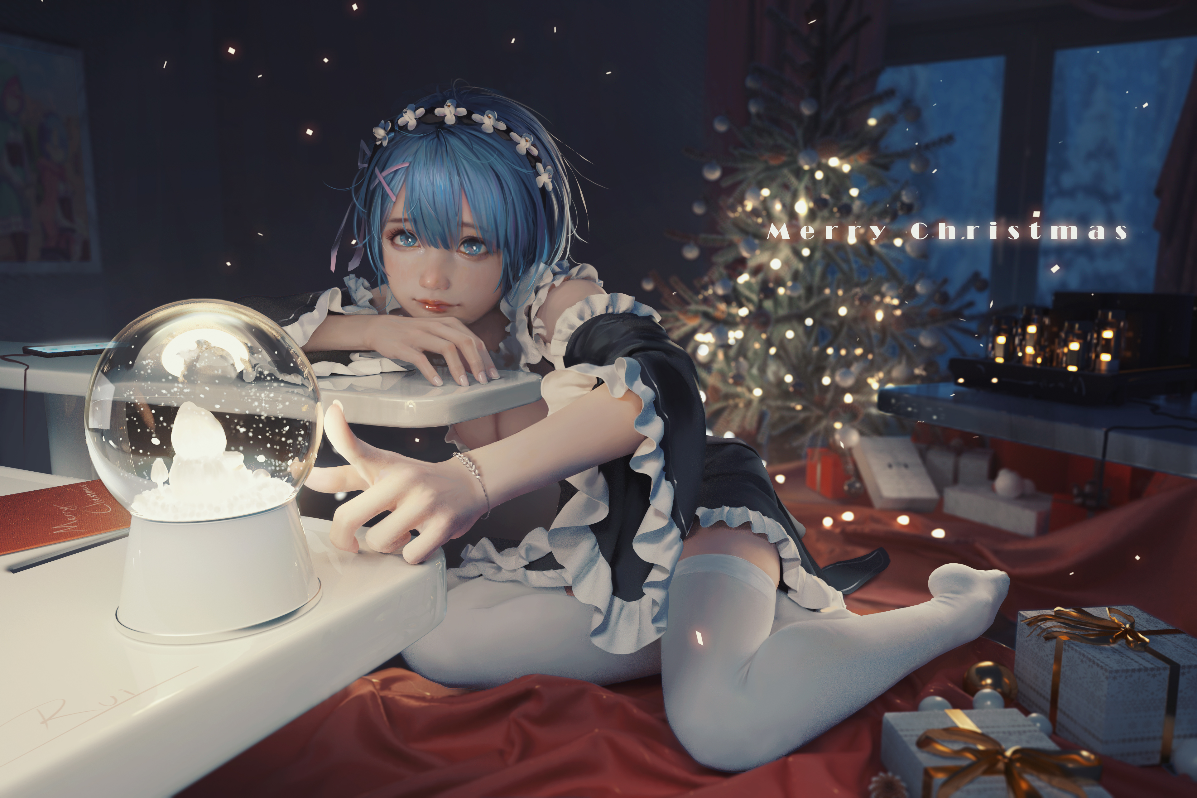 Free download wallpaper Anime, Christmas, Re:zero Starting Life In Another World, Rem (Re:zero) on your PC desktop