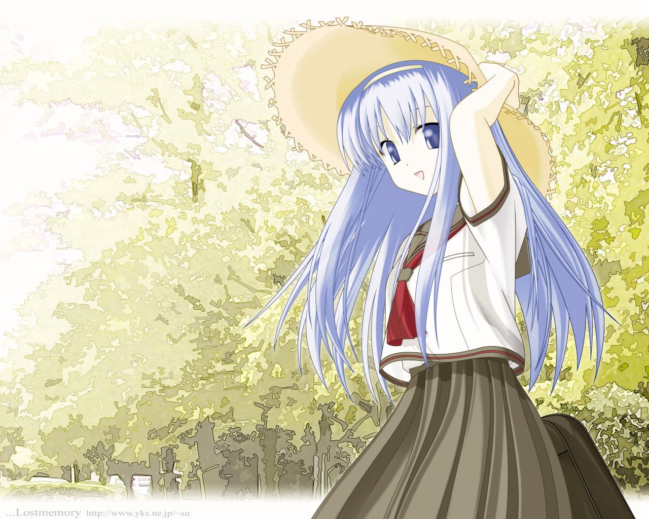 Download mobile wallpaper Hat, Hair, Girl, Anime for free.