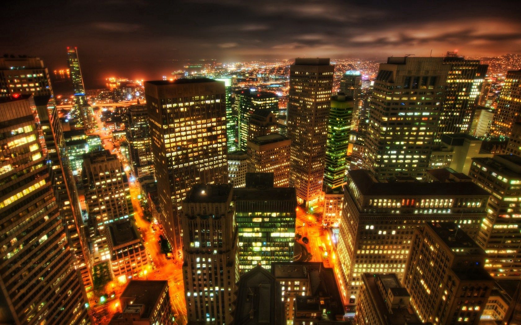 Free download wallpaper Cities, Night, Hdr, California, San Francisco on your PC desktop
