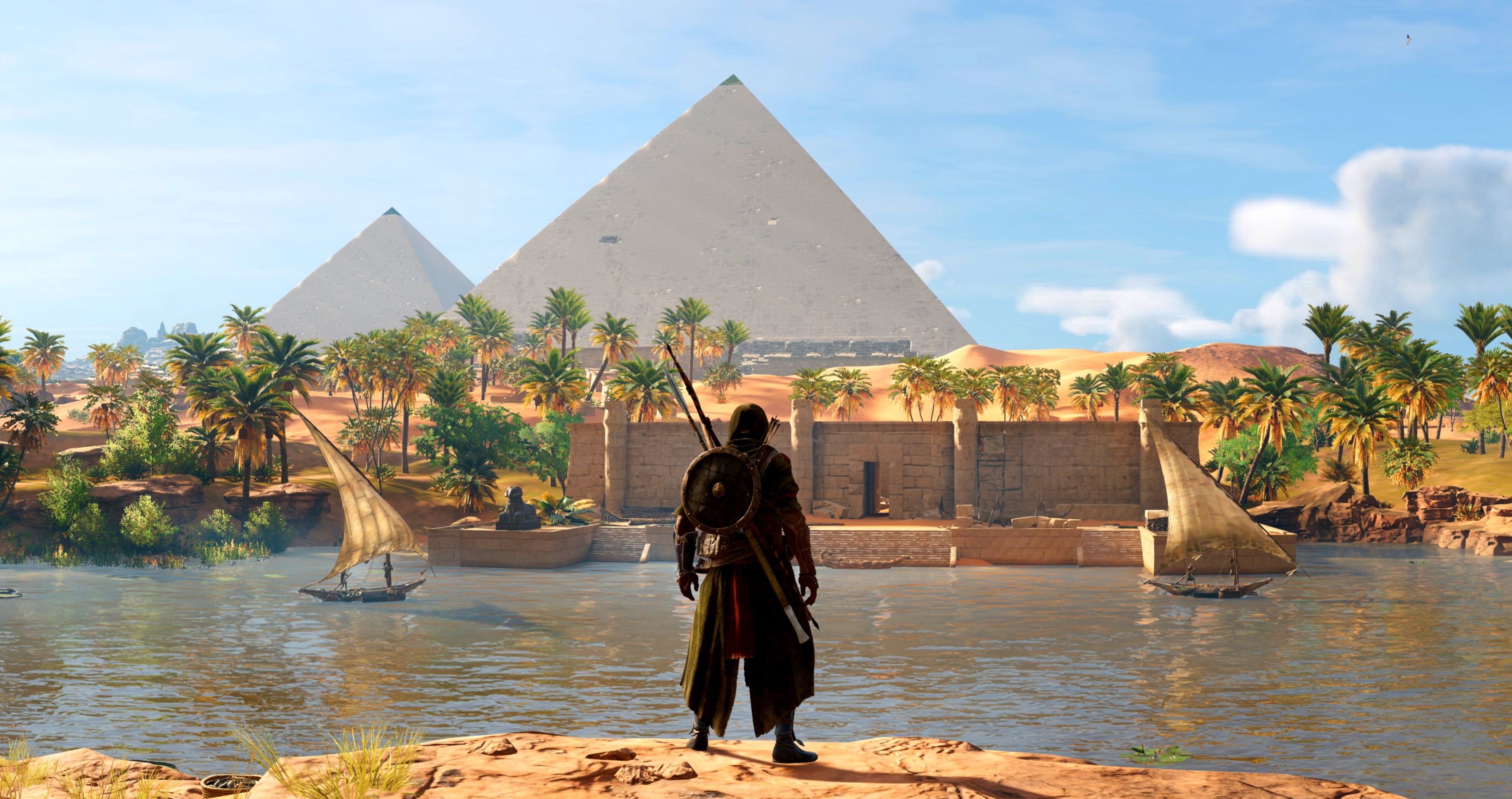 425042 завантажити картинку байєк оф сіва, єгипет, відеогра, assassin's creed: витоки, піраміда, кредо вбивці - шпалери і заставки безкоштовно