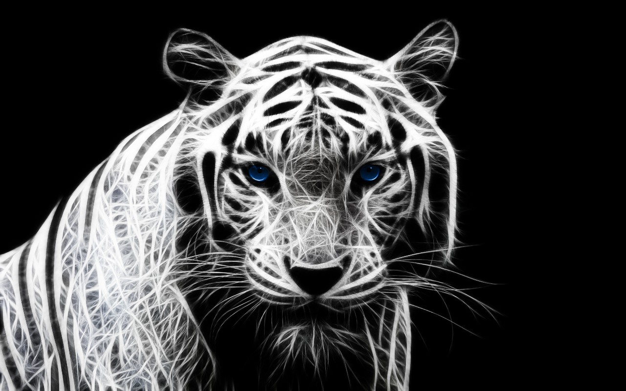 1454044 descargar fondo de pantalla tigre blanco, animales, ojos azules, cgi, tigre: protectores de pantalla e imágenes gratis