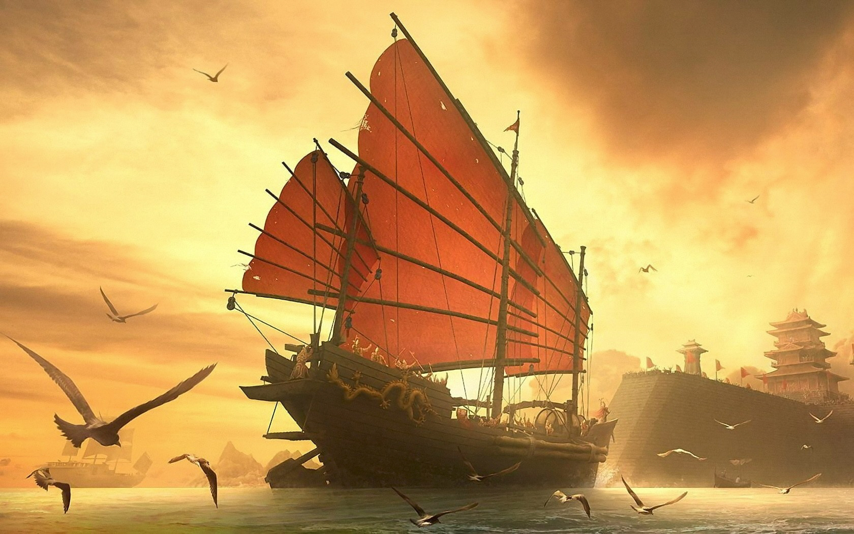 Laden Sie das Fantasie, Schiff-Bild kostenlos auf Ihren PC-Desktop herunter