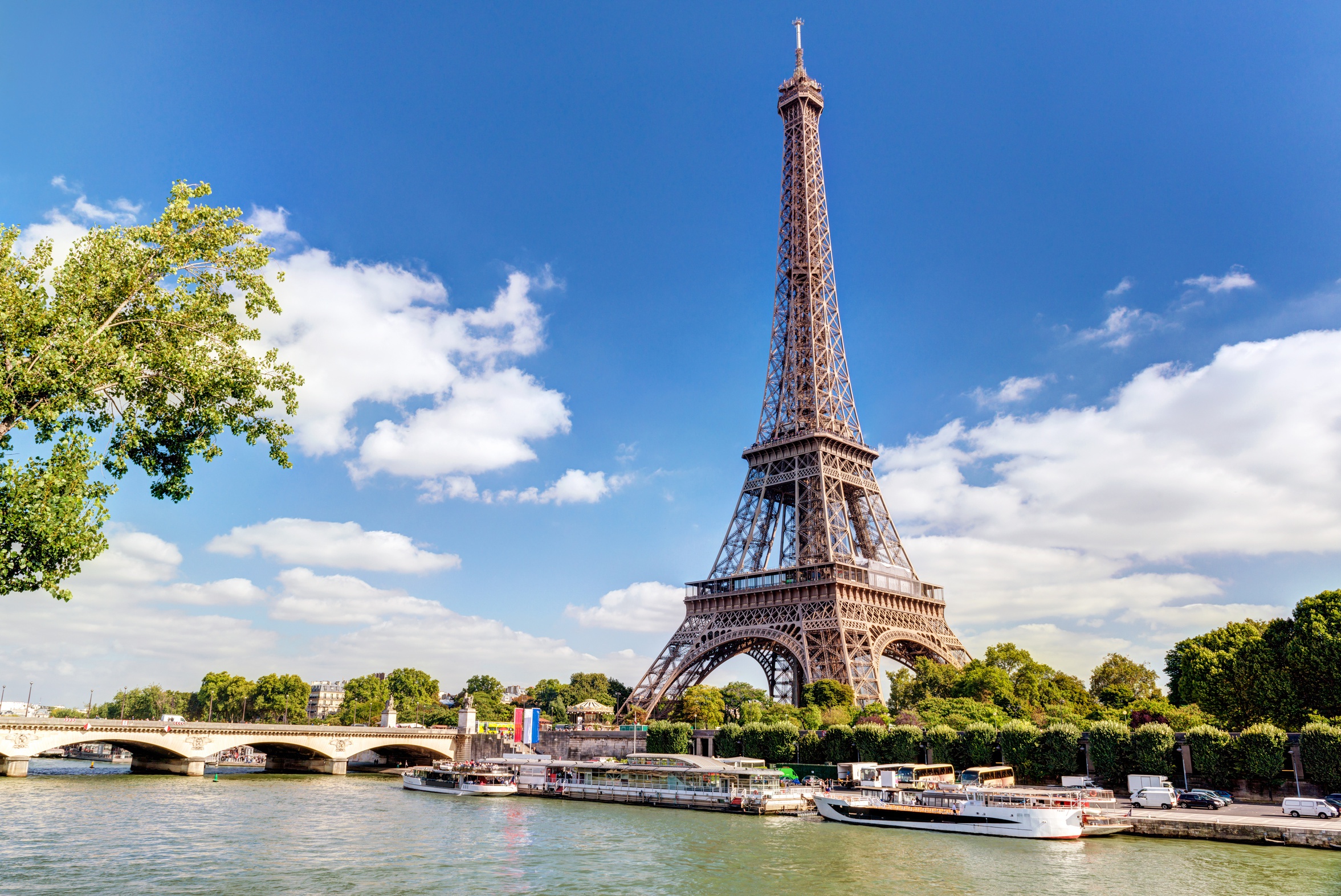 Скачать обои бесплатно Париж, Эйфелева Башня, Памятники, Мост, Сделано Человеком картинка на рабочий стол ПК