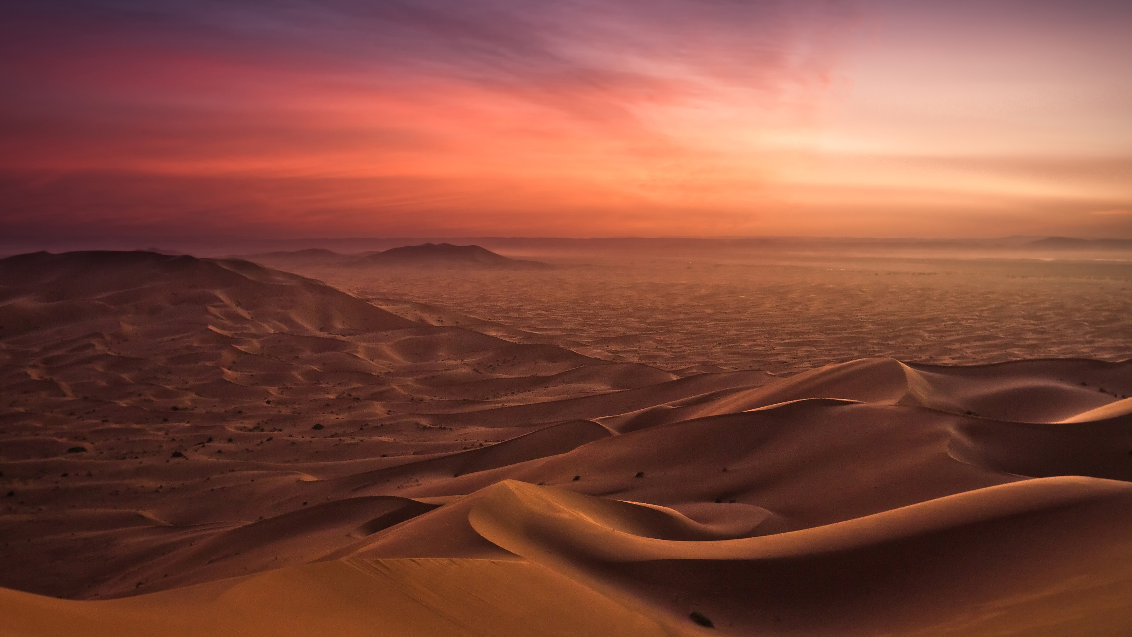 666882壁紙のダウンロード地球, 荒野, 砂丘, 地平線, モロッコ, 砂, 日没-スクリーンセーバーと写真を無料で
