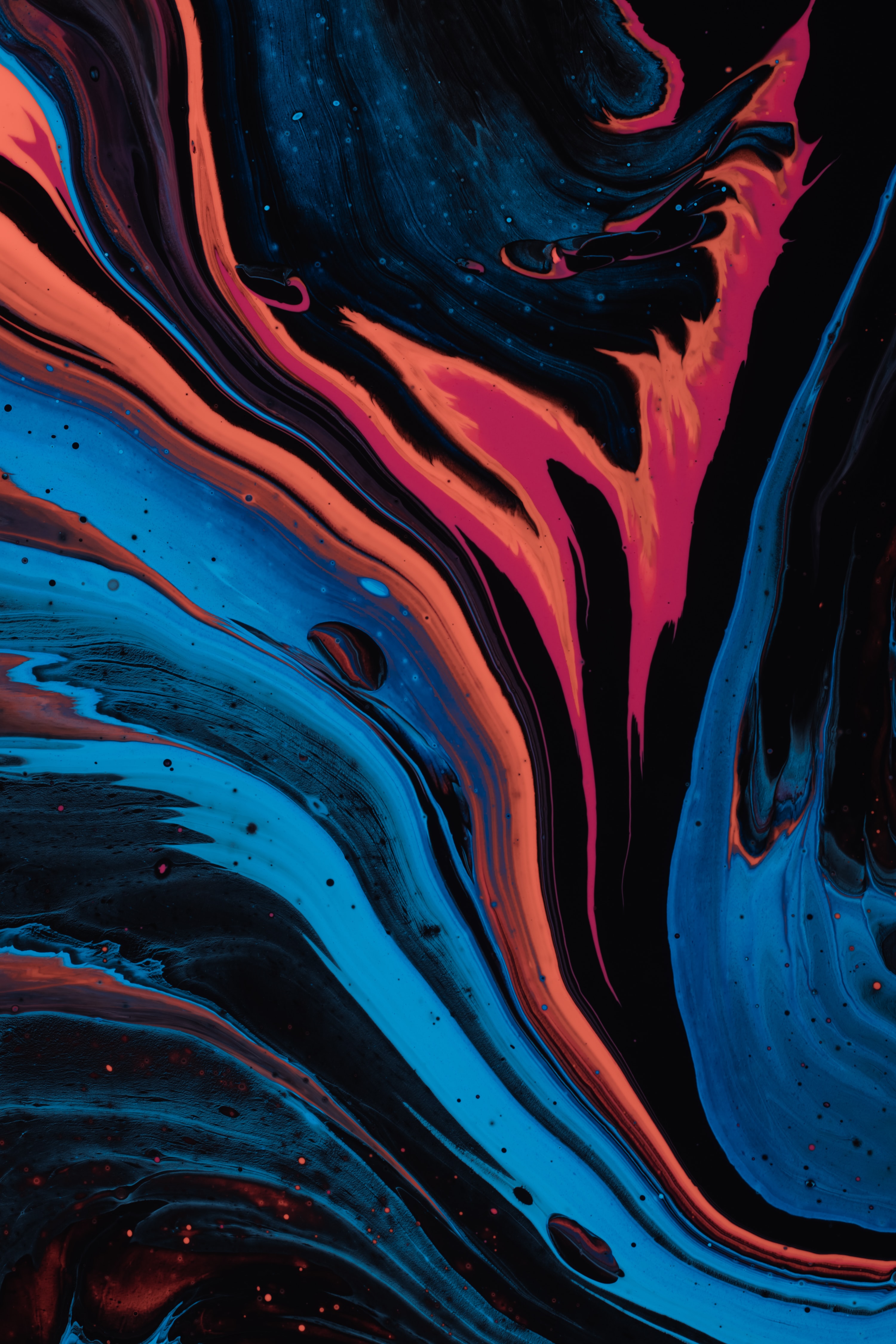 liquid, multicolored, paint, abstract, divorces, motley Full HD