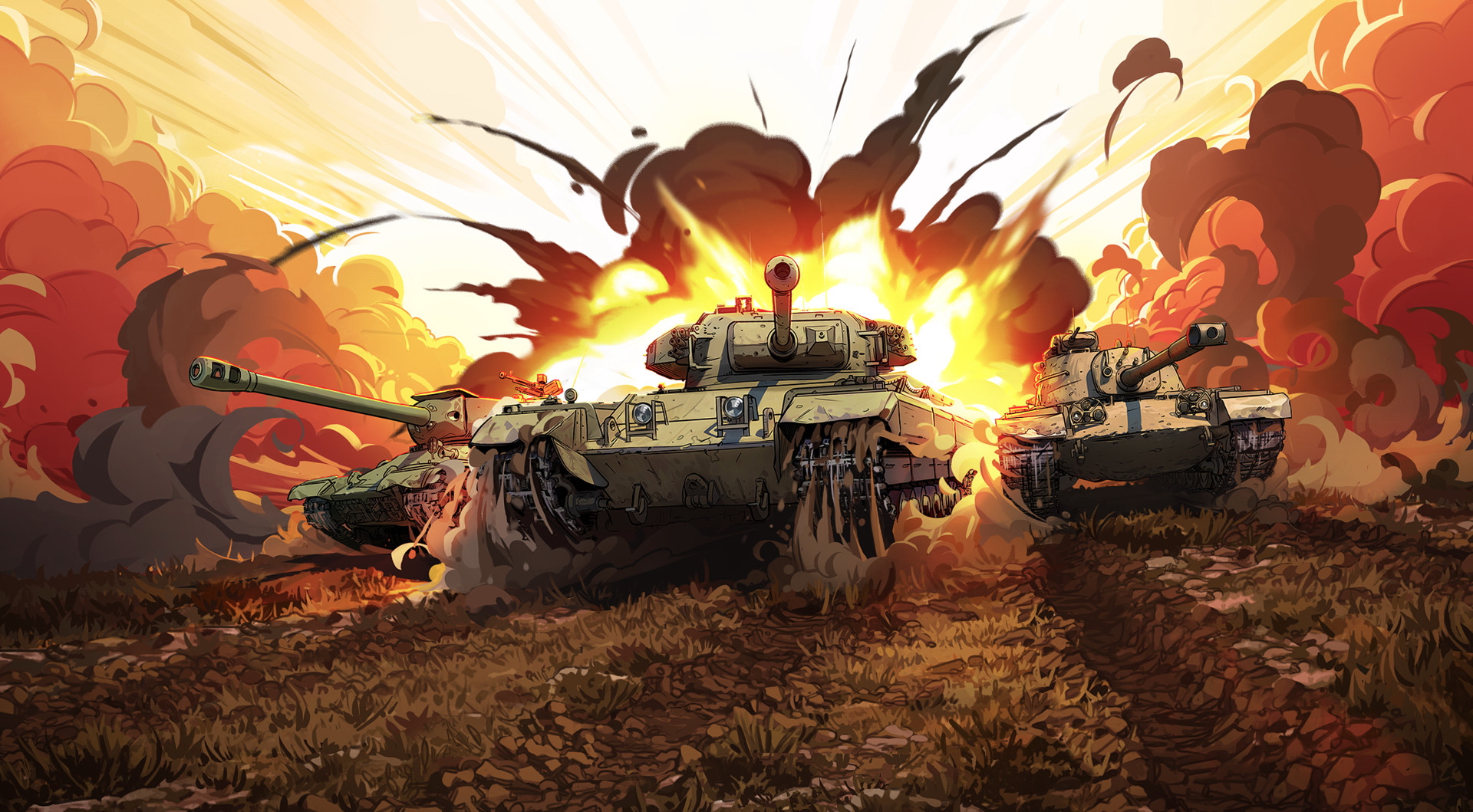 Descarga gratis la imagen World Of Tanks, Explosión, Humo, Tanque, Videojuego en el escritorio de tu PC