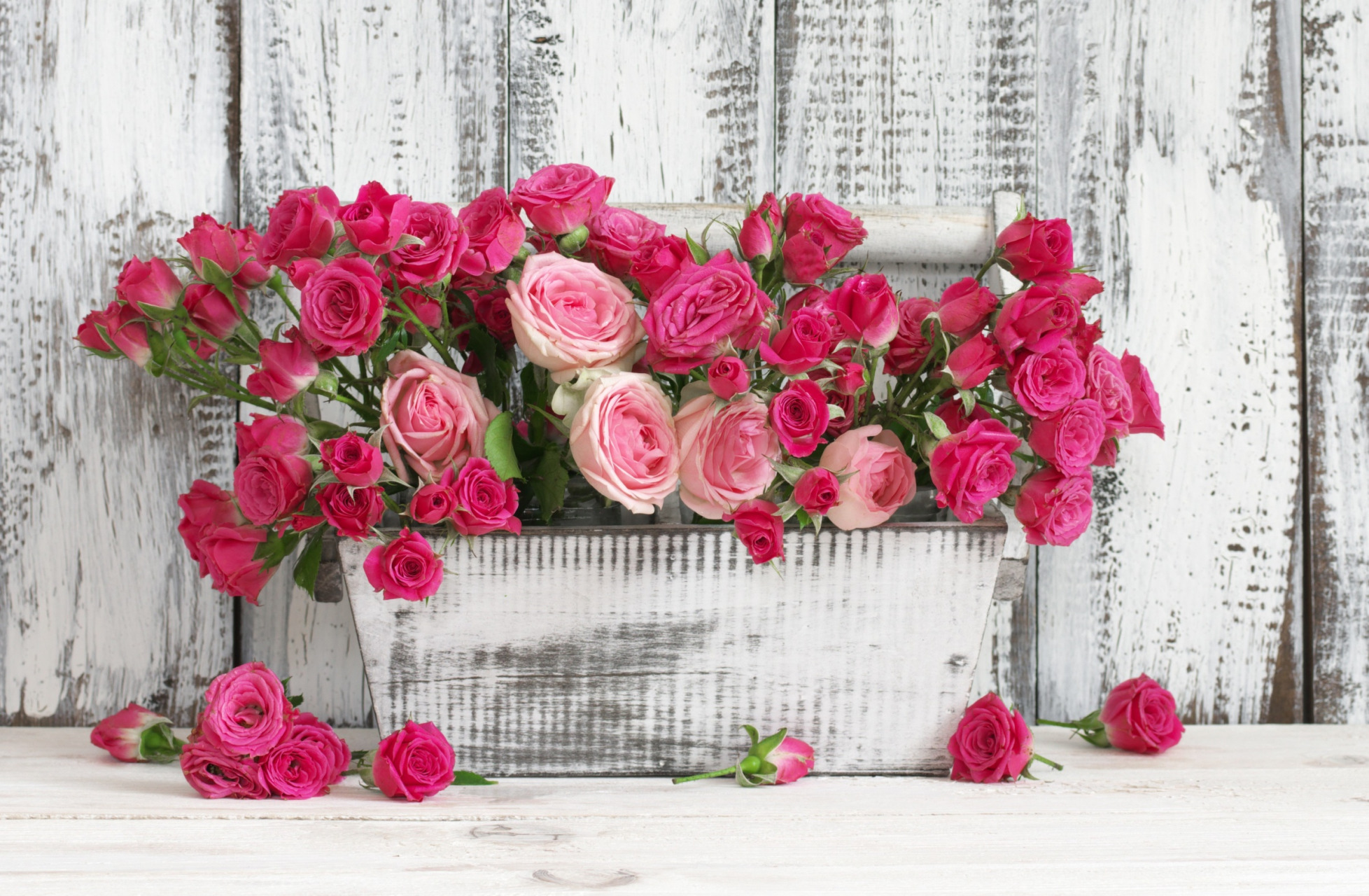 Download mobile wallpaper Flower, Wooden, Rose, Man Made, Pink Rose for free.