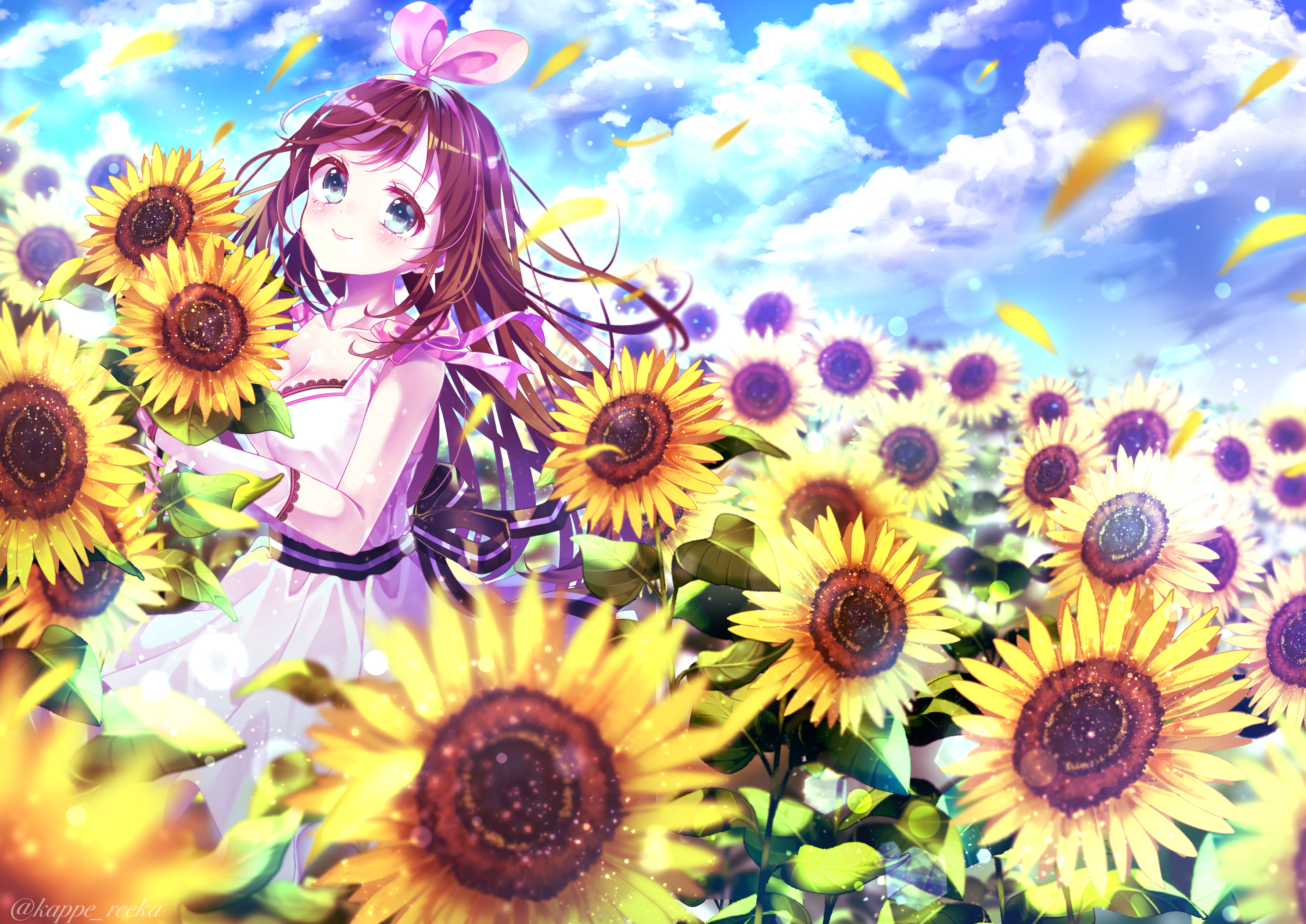 Download mobile wallpaper Anime, Sunflower, Ai Channel, Kizuna Ai for free.