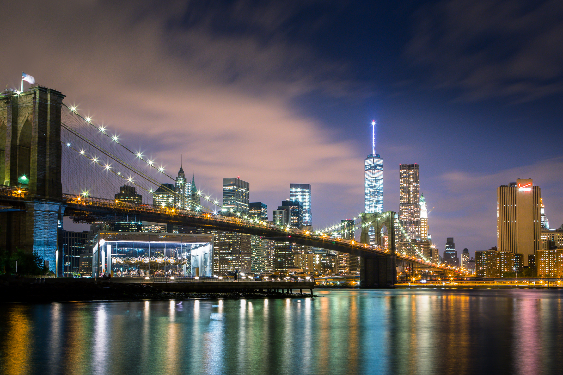 Download mobile wallpaper Cities, Bridge, New York, Brooklyn Bridge, Man Made for free.