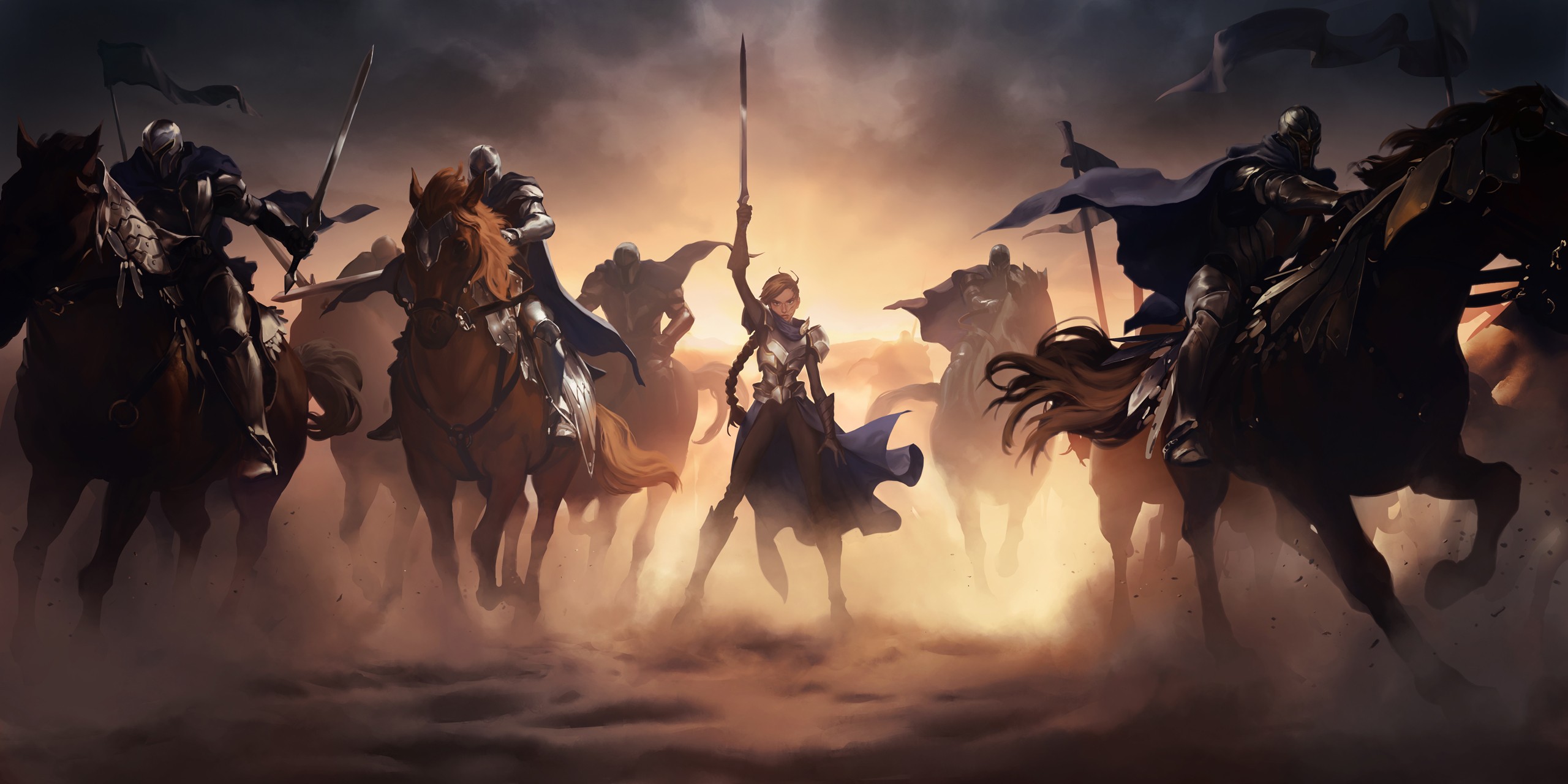 legends of runeterra, video game, knight, woman warrior