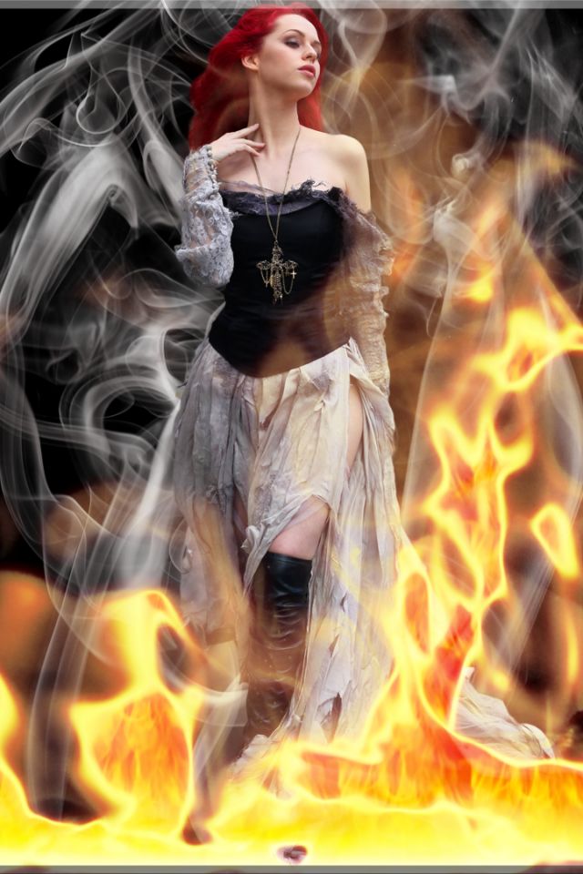 Download mobile wallpaper Fire, Smoke, Gothic, Dark for free.
