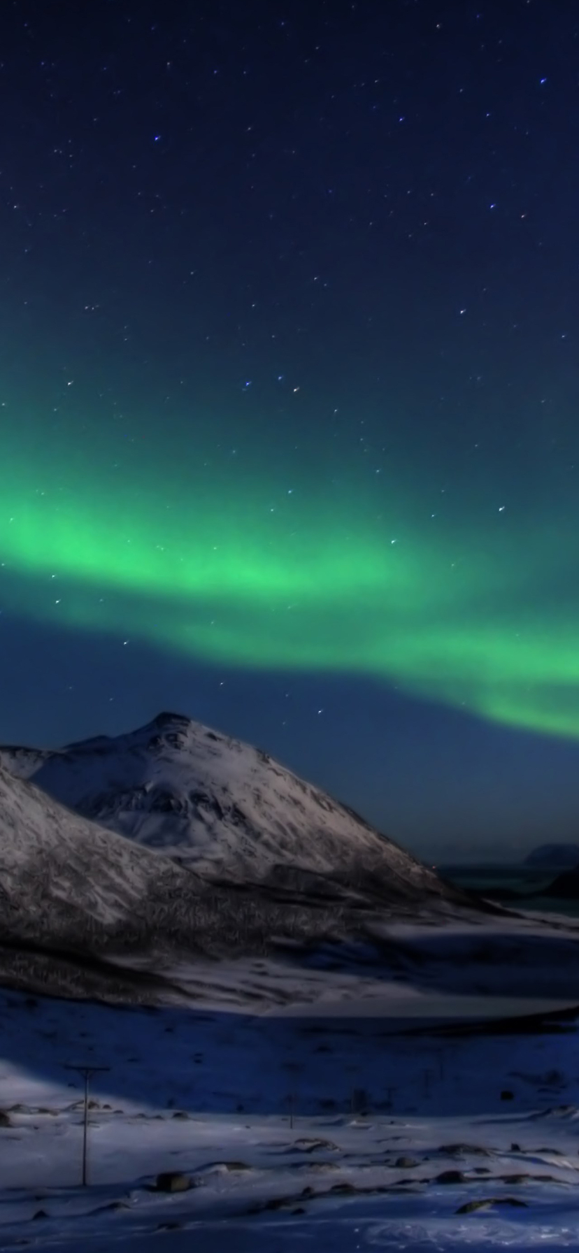 Descarga gratuita de fondo de pantalla para móvil de Noche, Nieve, Aurora Boreal, Tierra/naturaleza.