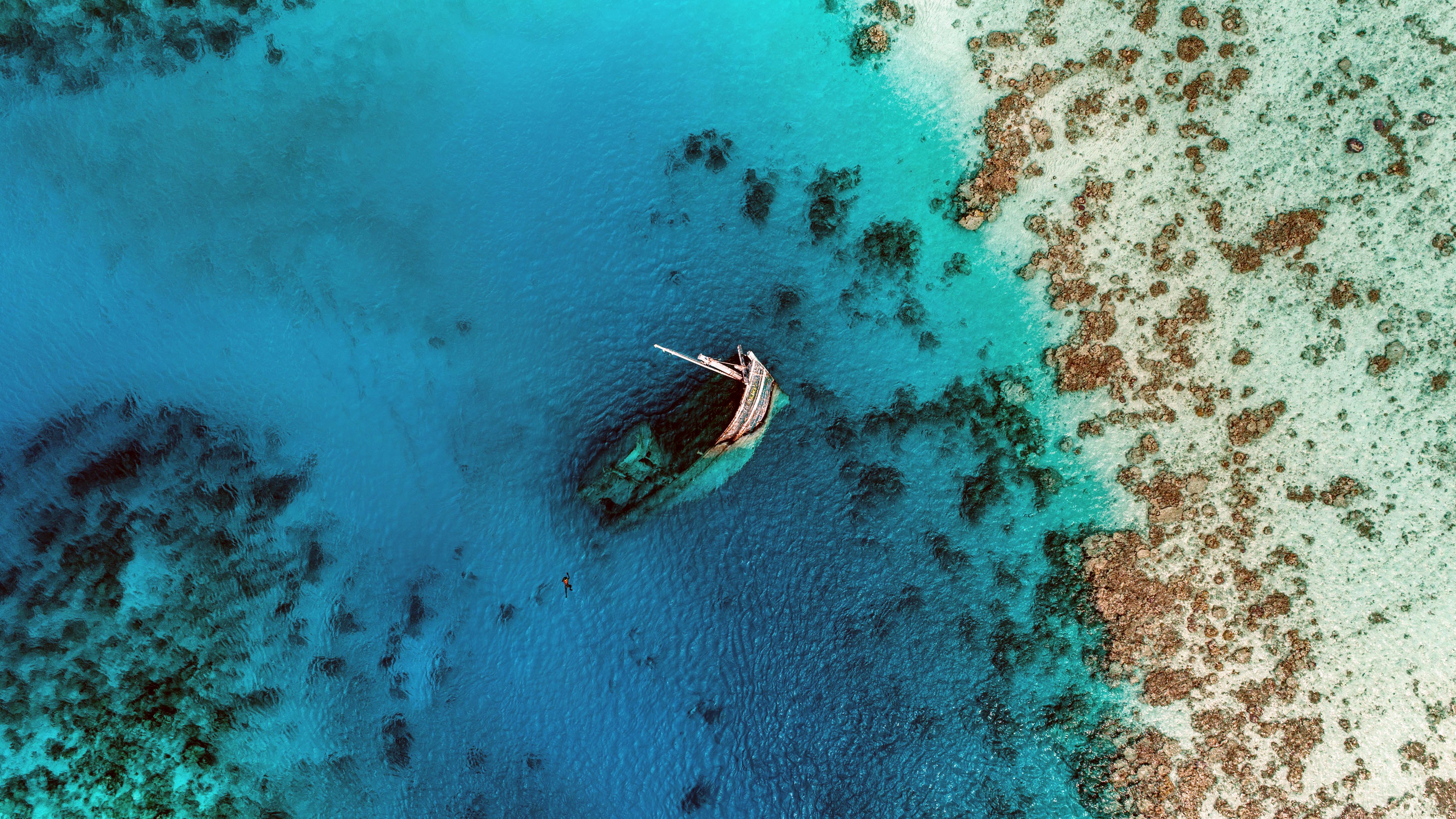 Download mobile wallpaper Beach, Aerial, Wreck, Vehicles for free.