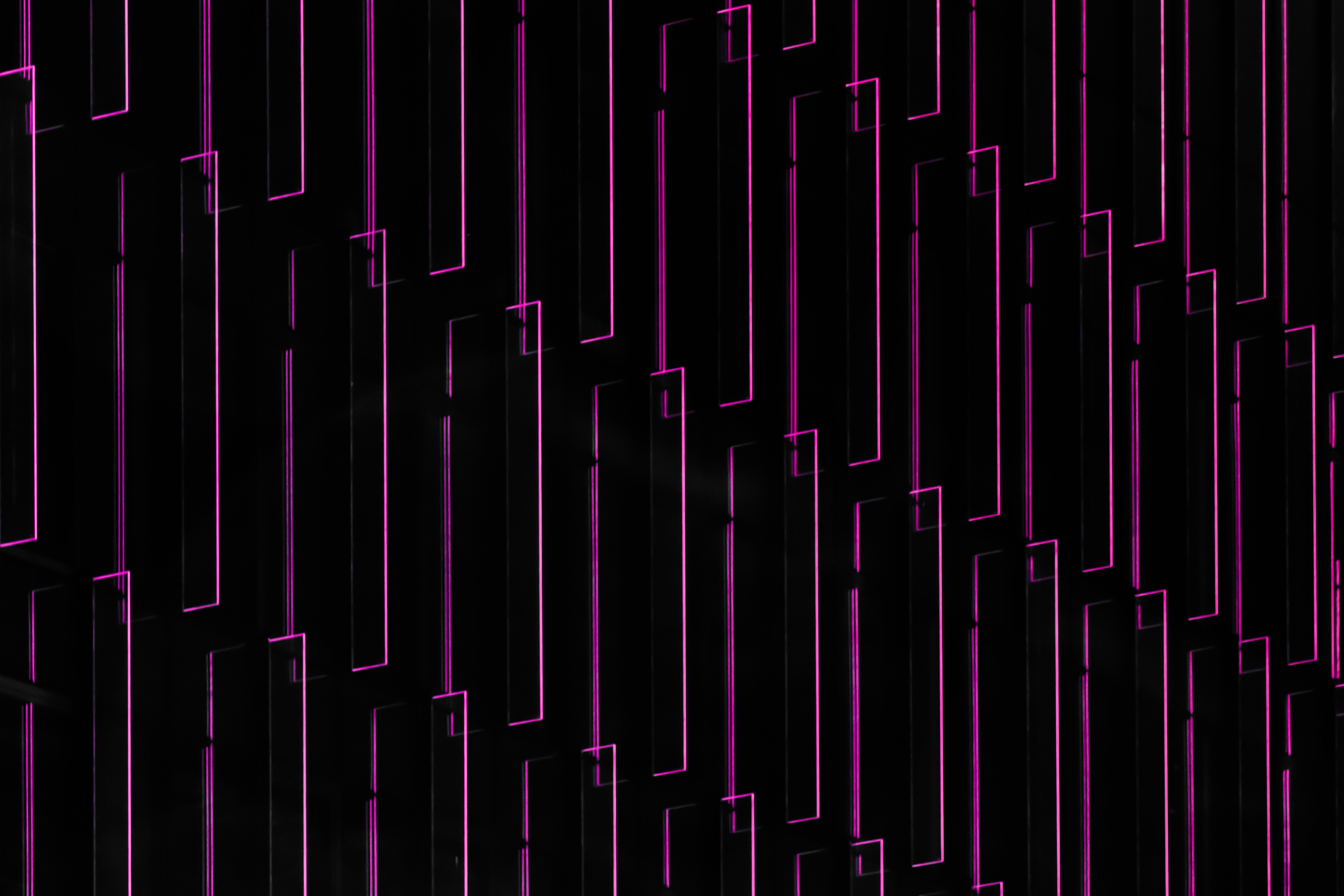 Download mobile wallpaper Neon, Architecture, Wall, Glow, Texture, Textures, Lines, Form, Geometric for free.