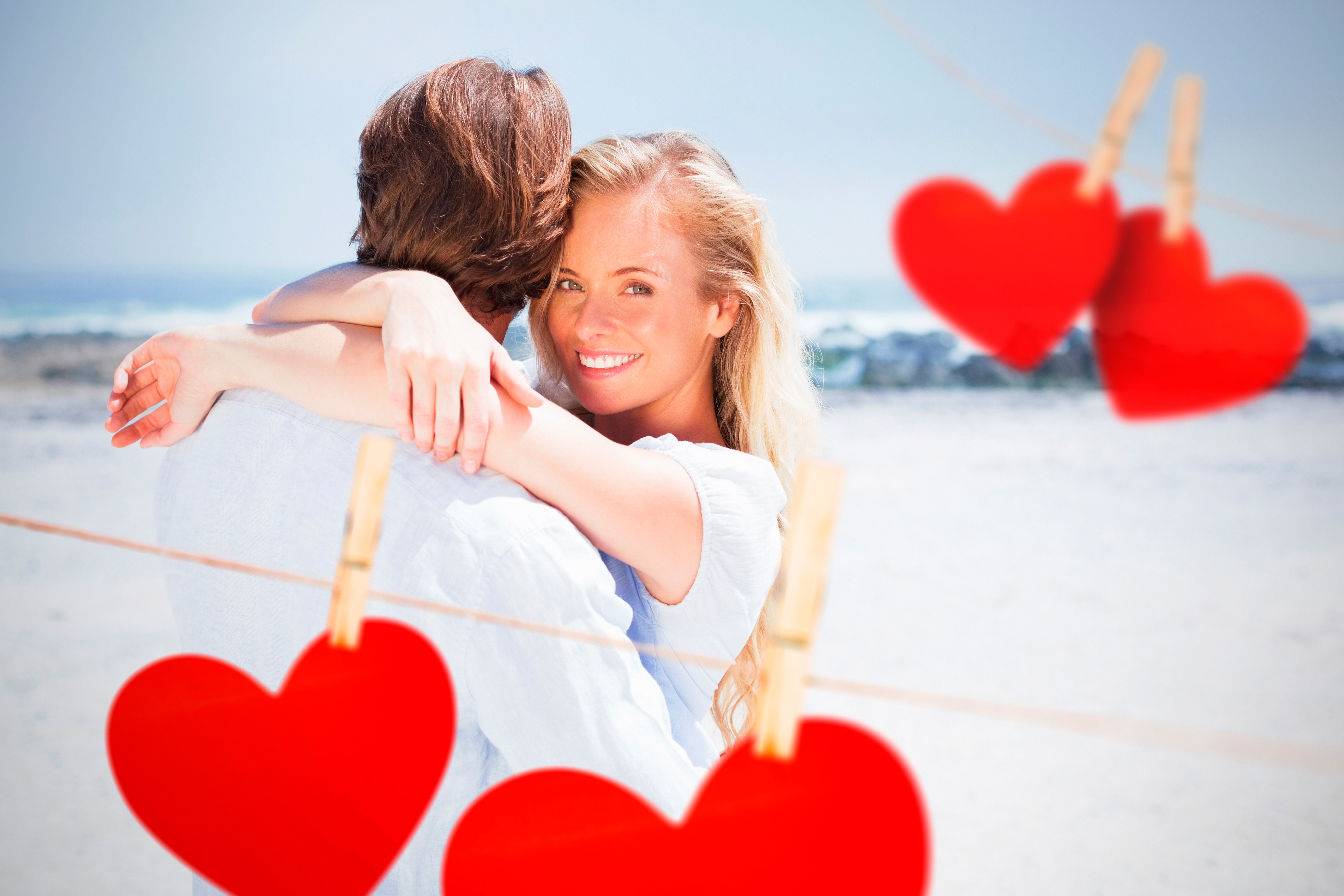 Free download wallpaper Love, Couple, Smile, Heart, Blonde, Photography, Romantic on your PC desktop