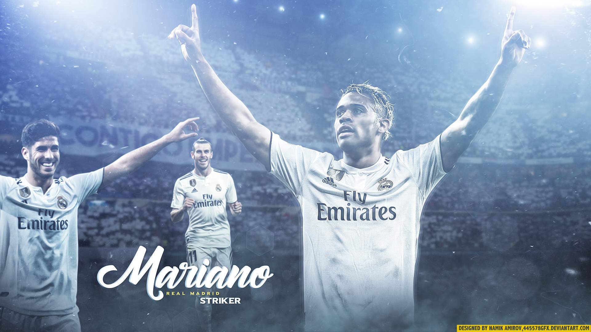 Download mobile wallpaper Sports, Soccer, Real Madrid C F, Gareth Bale, Marco Asensio, Mariano Díaz for free.