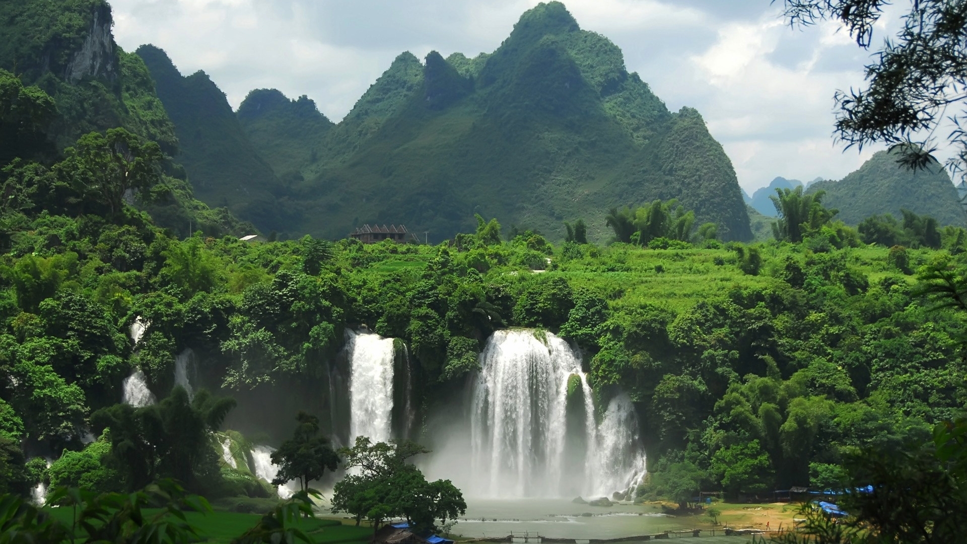 Free download wallpaper Landscape, Mountains, Waterfalls on your PC desktop
