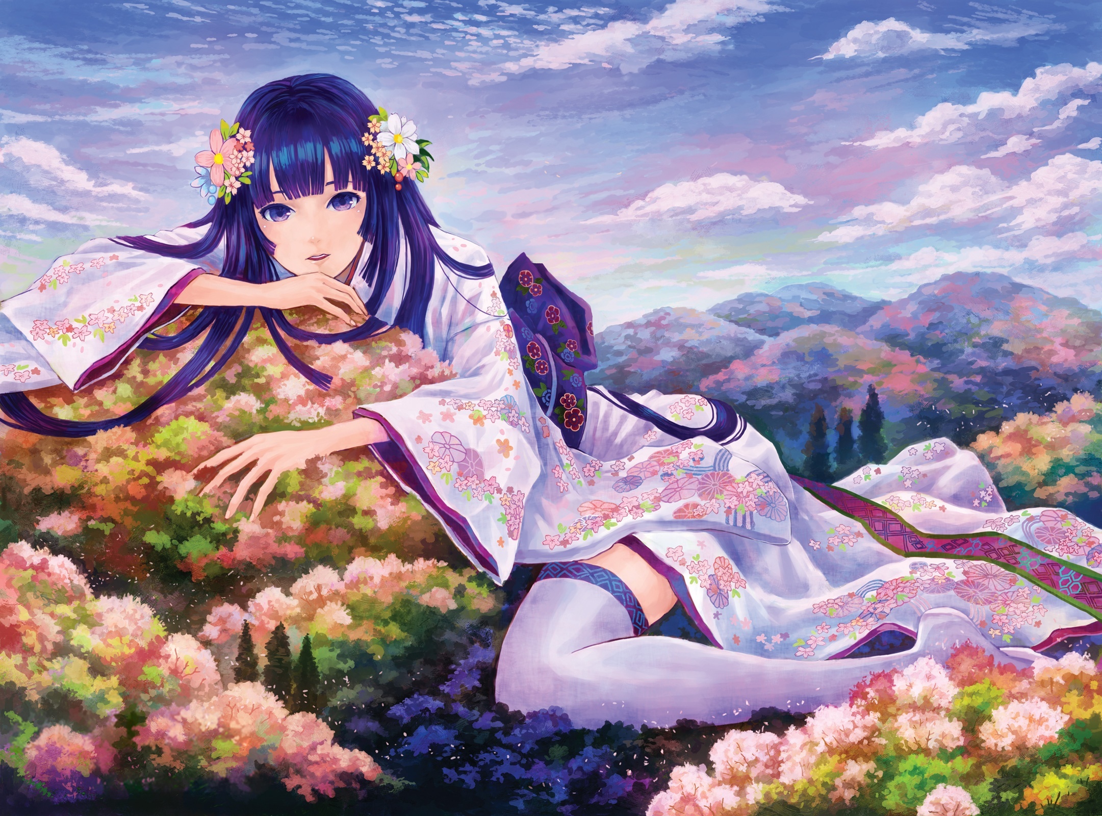 Download mobile wallpaper Anime, Fantasy, Sky, Tree, Cloud, Original for free.