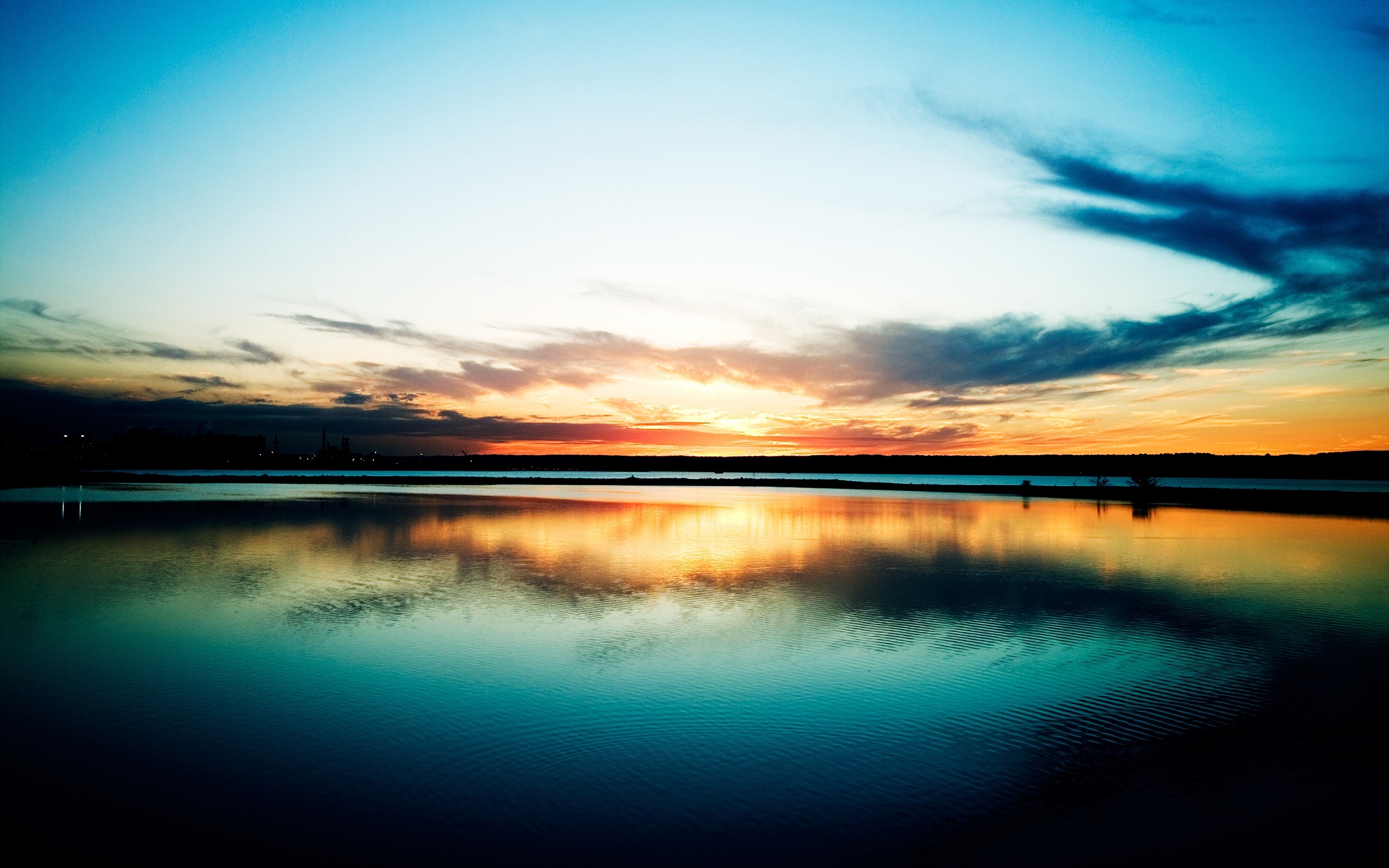 Download mobile wallpaper Landscape, Lakes, Sunset, Sky for free.