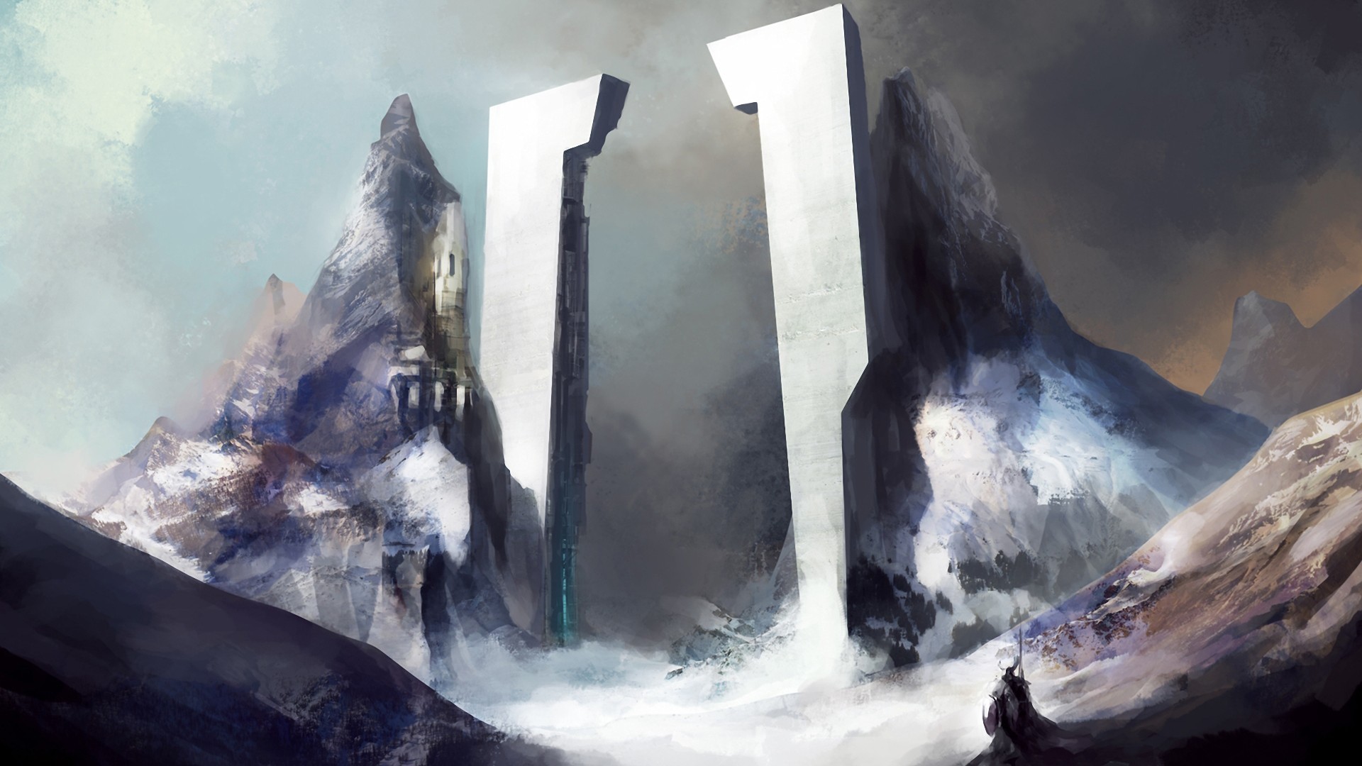 Free download wallpaper Landscape, Fantasy, Gate on your PC desktop