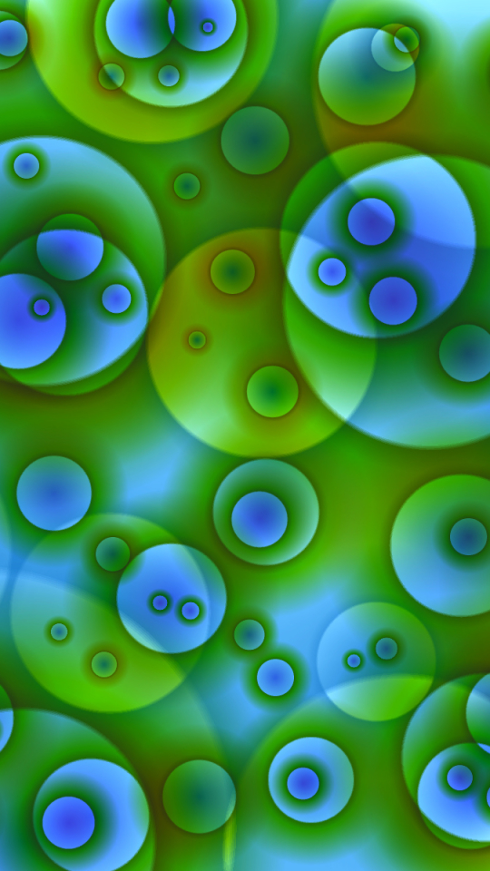 Скачать картинку Синий, Зеленый, Круг, Пузырь, Абстрактные в телефон бесплатно.