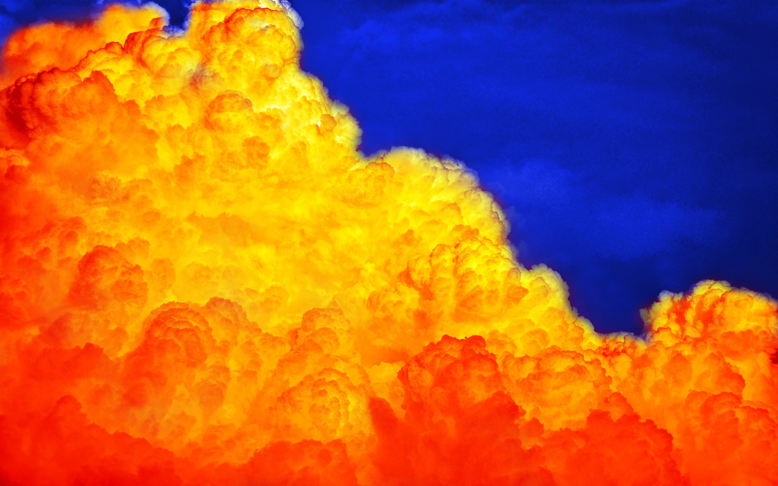 536133 скачать картинку художественные, облако, синий, оранжевый цвет), небо, жёлтый - обои и заставки бесплатно