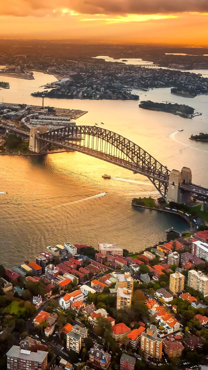 Handy-Wallpaper Städte, Sydney, Gebäude, Hafen, Australien, Menschengemacht, Sydney Hafenbrücke, Hafen Von Sydney kostenlos herunterladen.