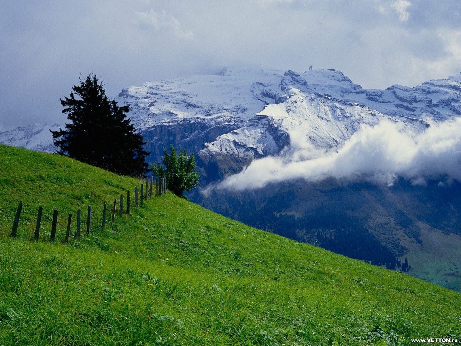 Free download wallpaper Landscape, Grass, Mountains on your PC desktop