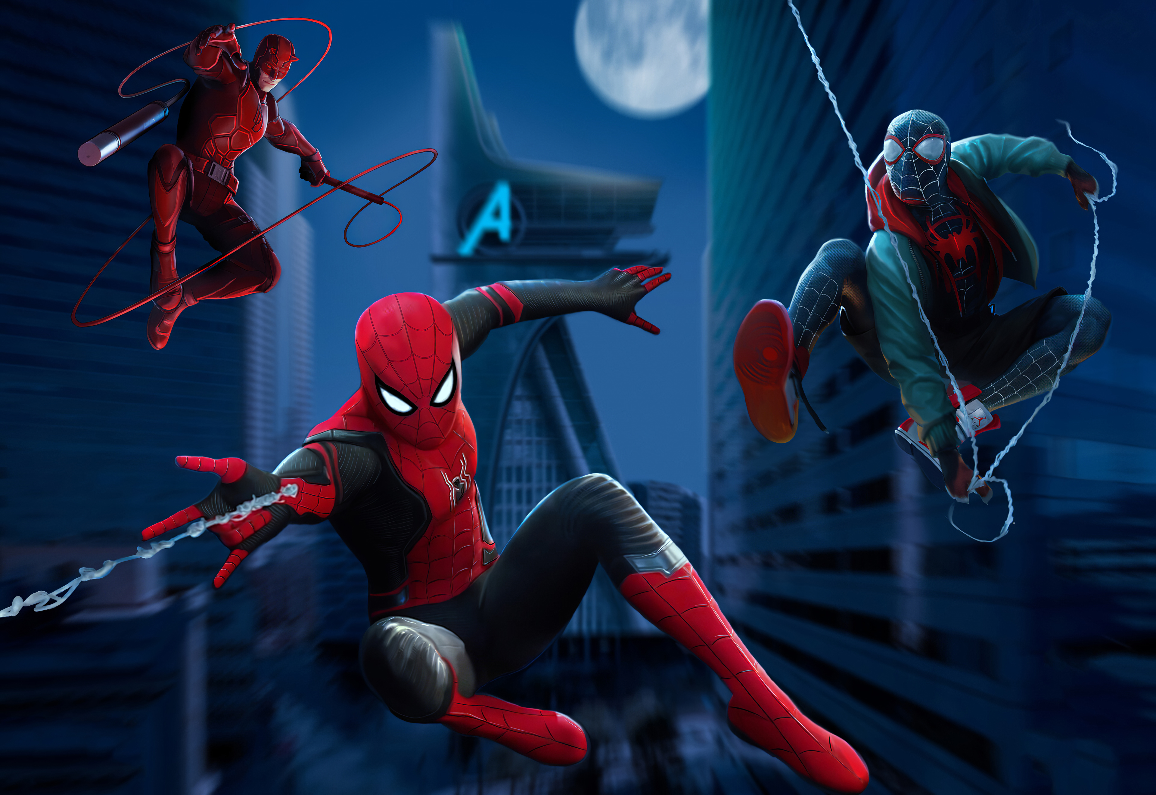 Download mobile wallpaper Spider Man, Comics, Daredevil, Miles Morales for free.