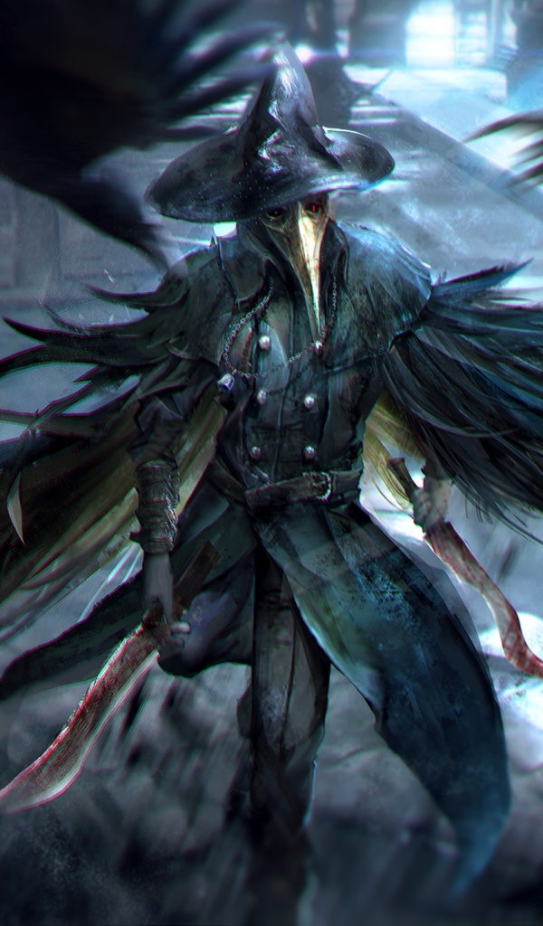 Download mobile wallpaper Warrior, Crow, Dagger, Video Game, Bloodborne for free.