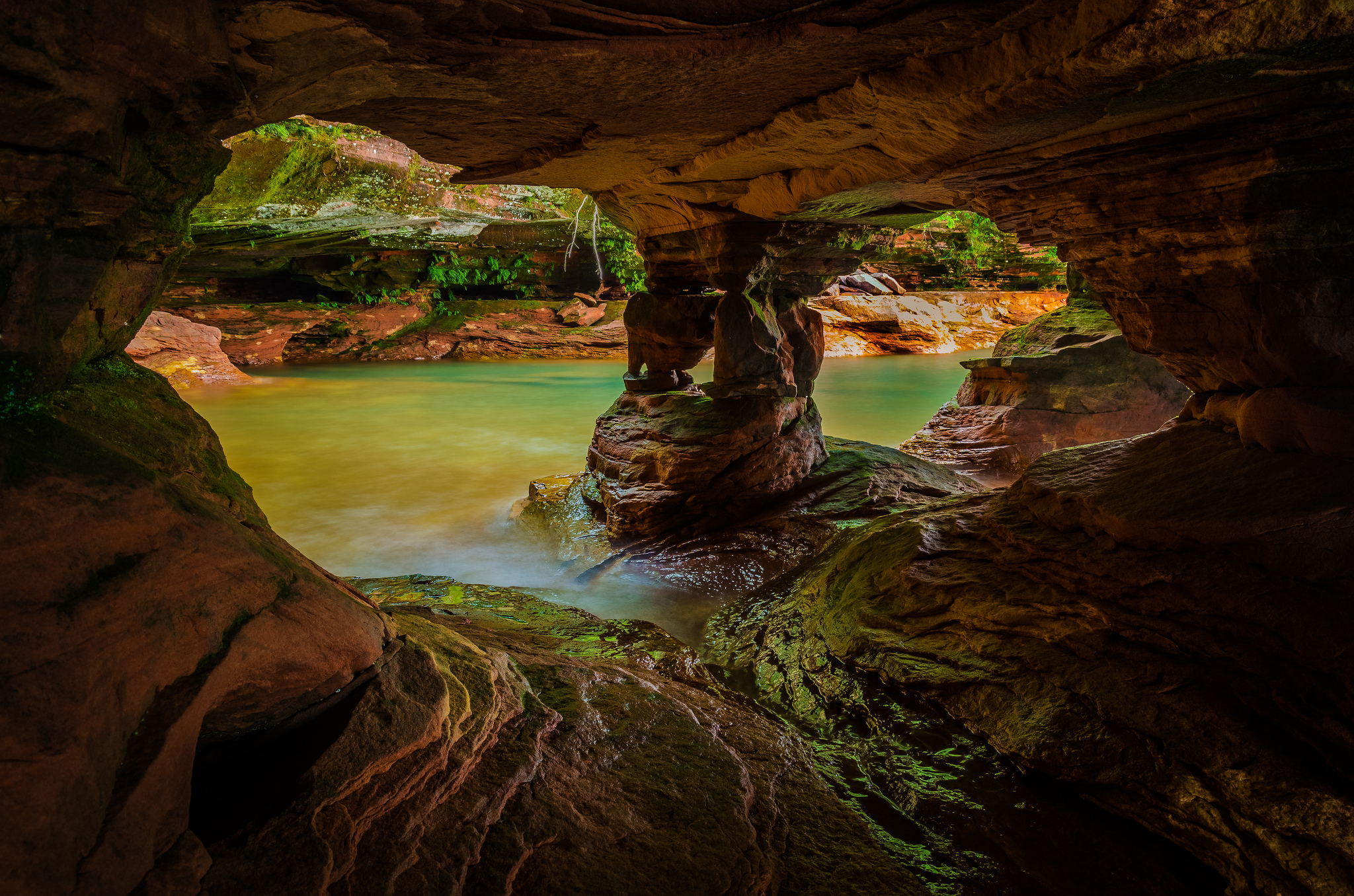 Download mobile wallpaper Nature, Caves, Earth, Cave, River for free.