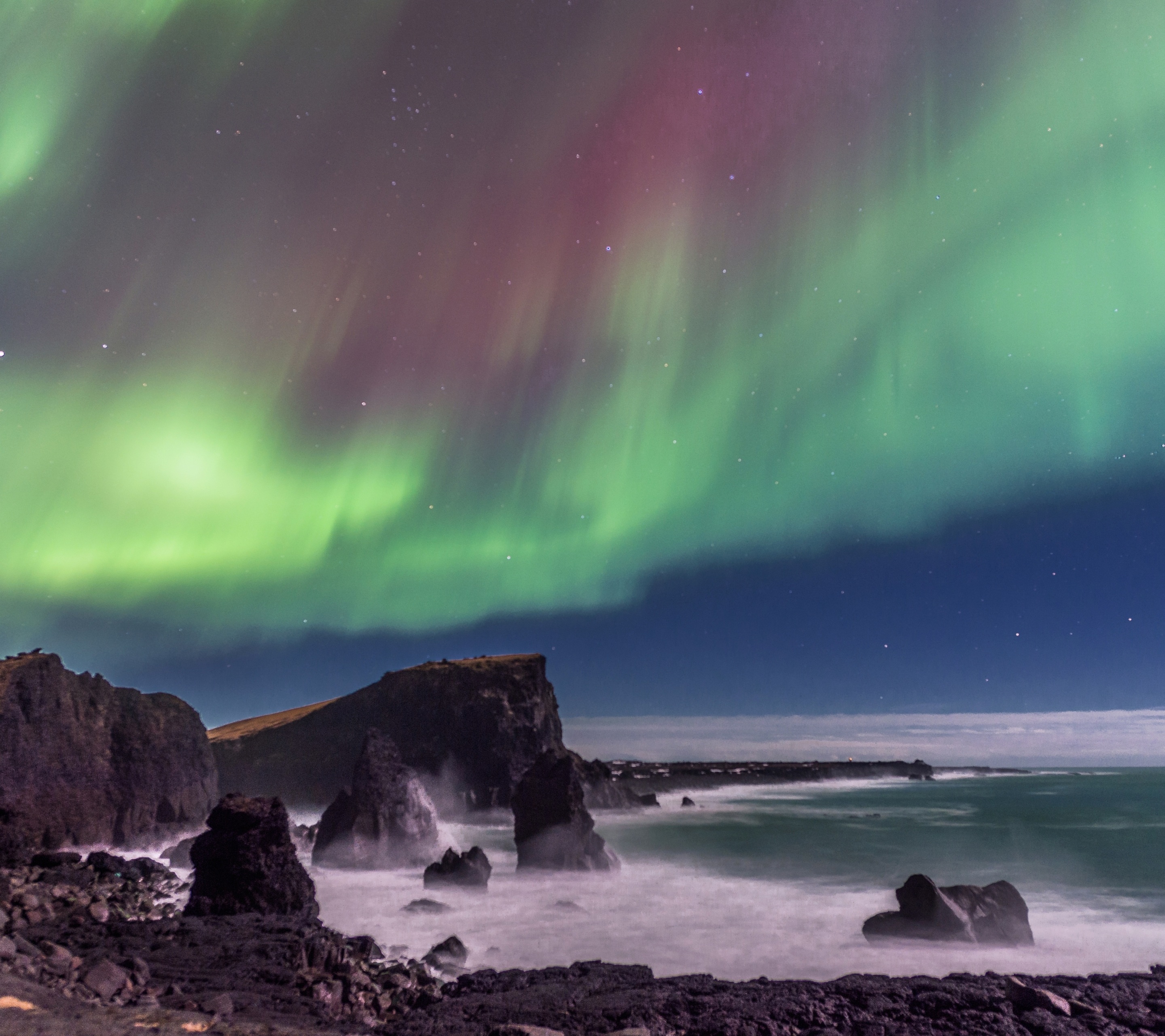 Скачать обои бесплатно Северное Сияние, Исландия, Земля/природа, Полуостров Рейкьянес картинка на рабочий стол ПК