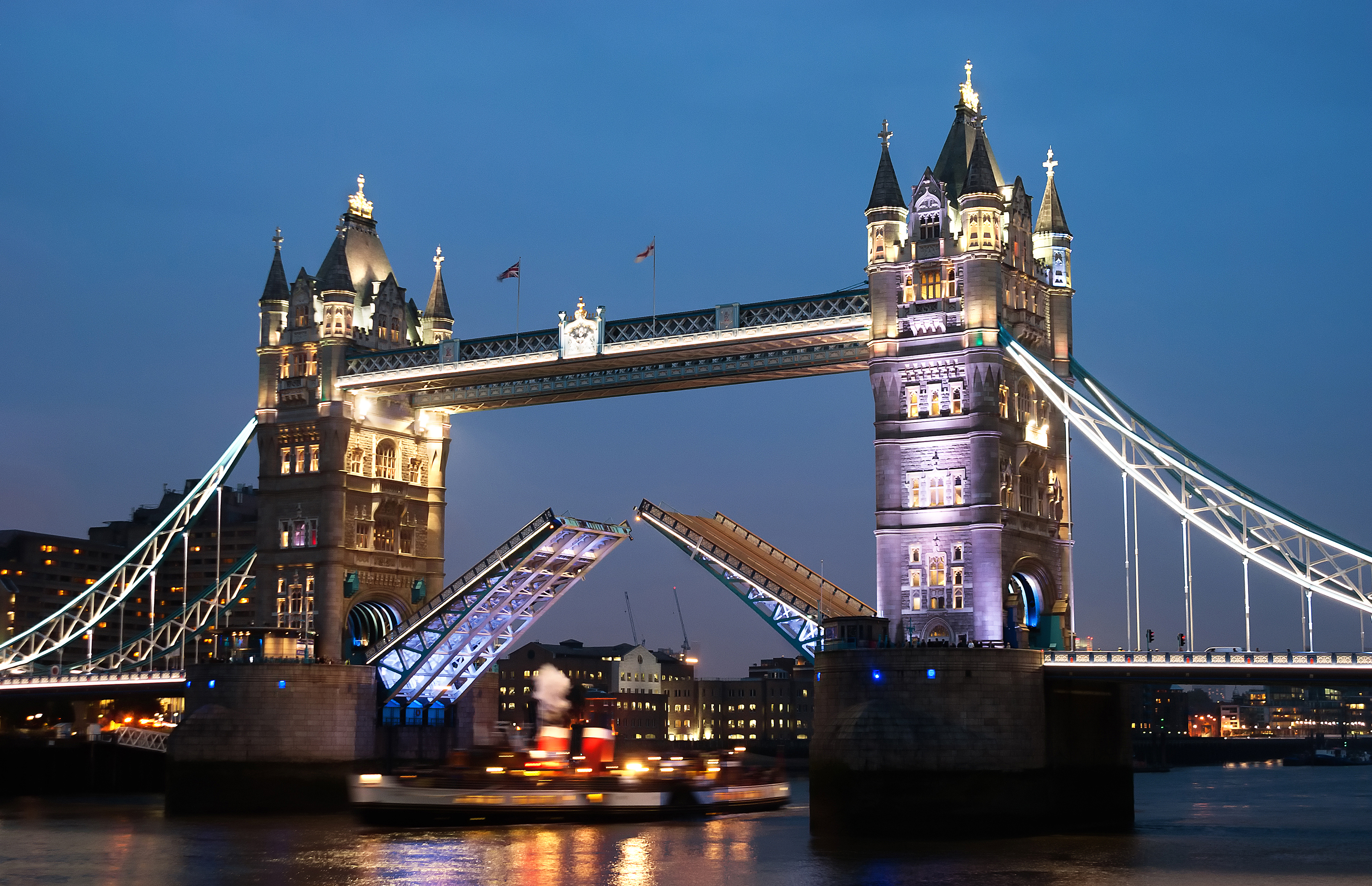 Download mobile wallpaper Night, London, Bridge, United Kingdom, Thames, Tower Bridge, Man Made for free.