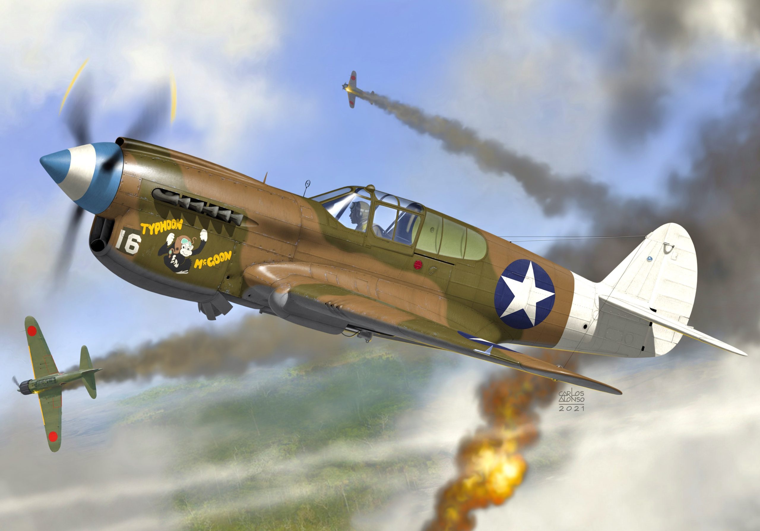 Laden Sie das Militär, Kampfflugzeug, Curtiss P 40 Warhawk, Zweiter Weltkrieg, Militärflugzeug-Bild kostenlos auf Ihren PC-Desktop herunter