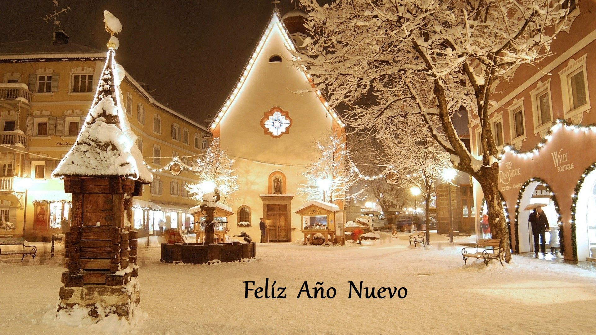 872906壁紙のダウンロードホリデー, 新年, クリスマス, イタリア, ライト, 雪, 街, 木, 冬-スクリーンセーバーと写真を無料で